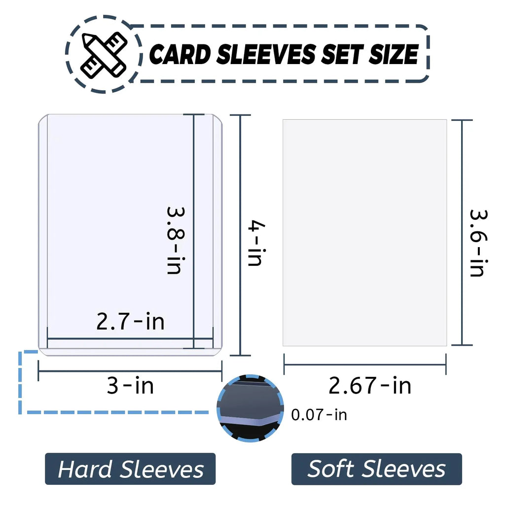100-600pcs Card Sleeves Hard Soft Card Holder Covered With Protective Filmclear Trading Protectors For Pokmone Football Gamecard