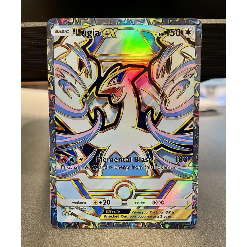 Diy Pkm Fan Art Tcg Pocket Eevee Ex Holo Pikachu Ex Lugia Buzzwole Lusamine Charlizard Solgaleo Full Art | Deluxe Pack Ex Card