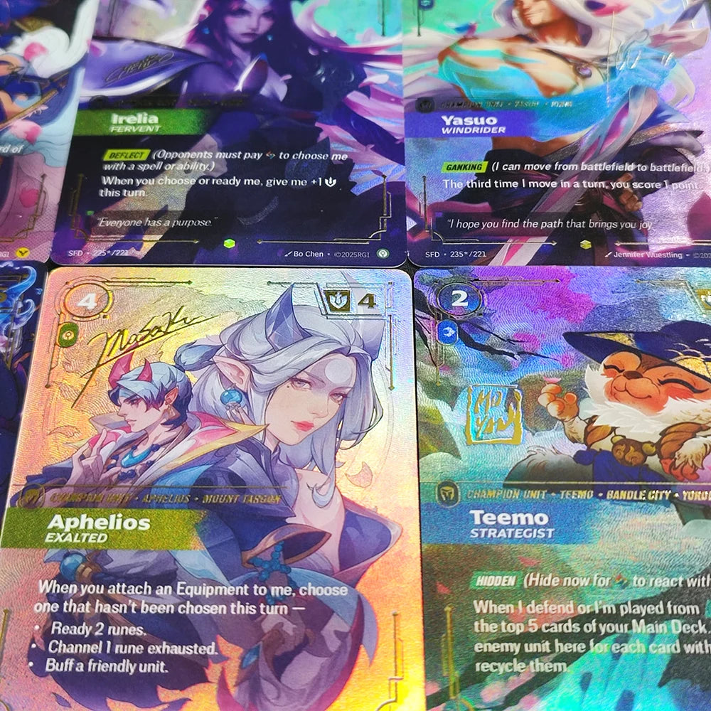 Proxy Riftbound League of Legends Spiritforged SFD Vayne Ahri Irelia Bard Teemo Yone Yasuo (Signature) Collection Game Card