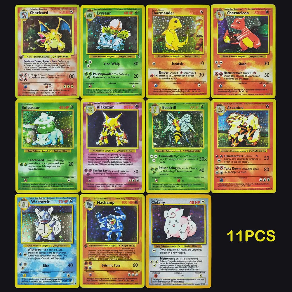 DIY 1999 POKEMON Game English 1ST EDITION Charizard Blastoise Venusaur Holo 4/102 Anime Game Collection Card