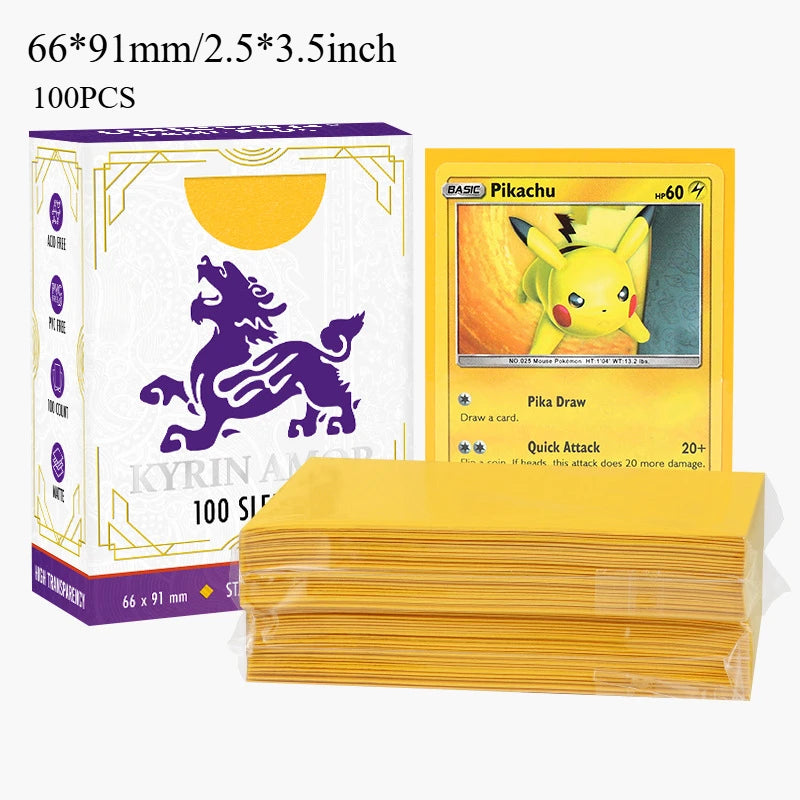 Standard Size Card Sleeves Premium Perfect Exact Fit Inner Card Sleeves with Pokemon Cards for TCG MTG Sports Cards ﻿