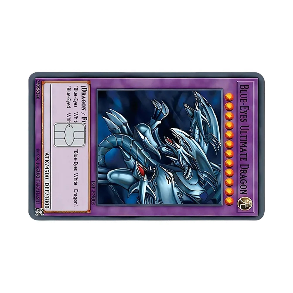 Yu-Gi-Oh! Trading Card Game Style Credit Card Sticker Skin PVC Waterproof Card Cover for Teens Men Bank Card Decor Decal