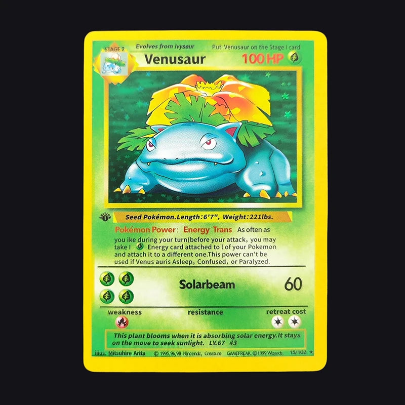 DIY 1999 POKEMON Game English 1ST EDITION Charizard Blastoise Venusaur Holo 4/102 Anime Game Collection Card