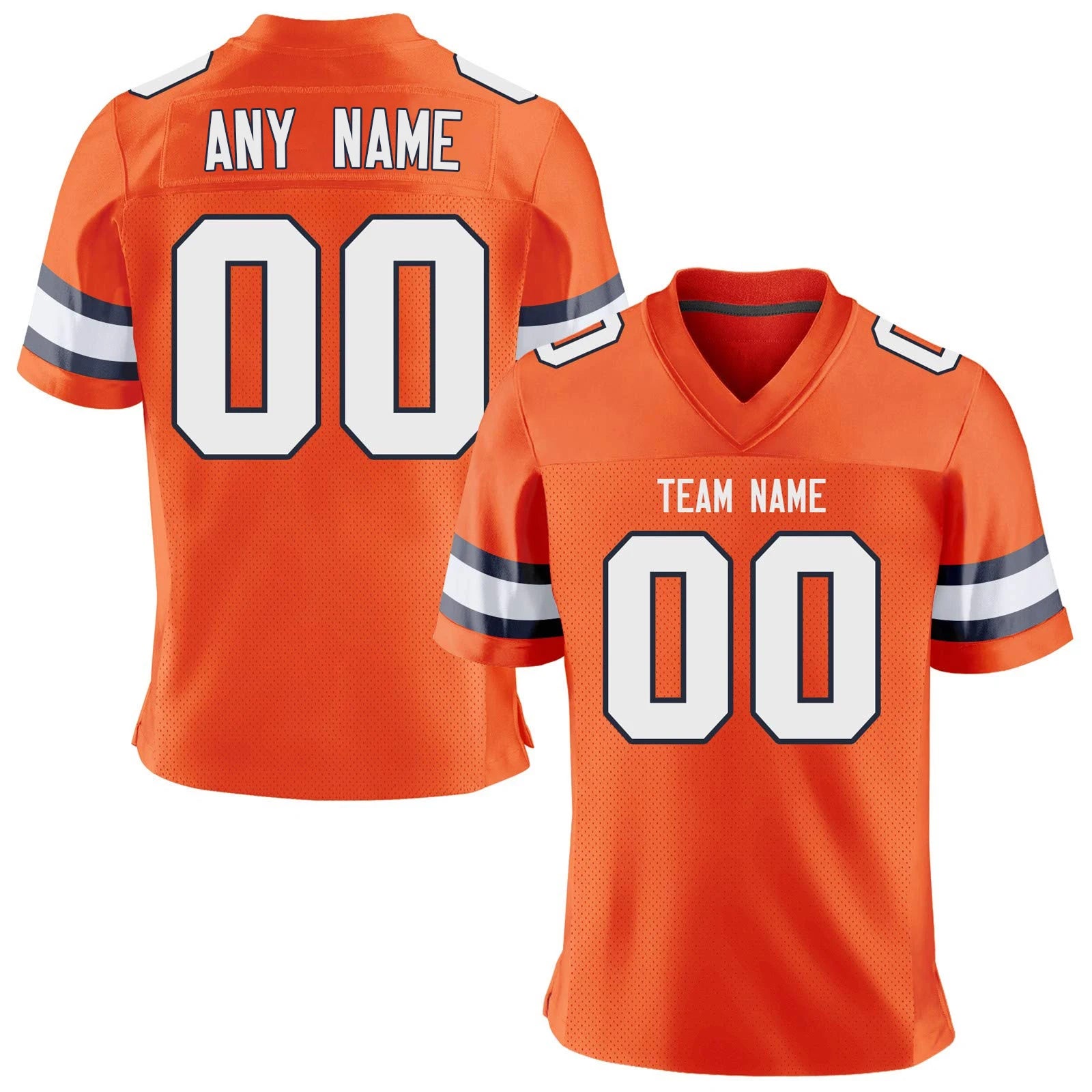 Custom Orange American Football Jersey Sublimation Printed Name Number Team Training Shirt Women Men Youth Kids Fans Gift