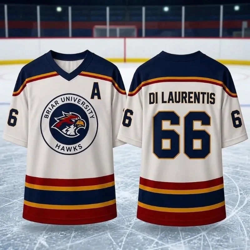 Briar University hockey jersey Graham 44 22 DI LAURENTIS 66 Tucker 46 breathable quick drying parent-child T-shirt short sleeved