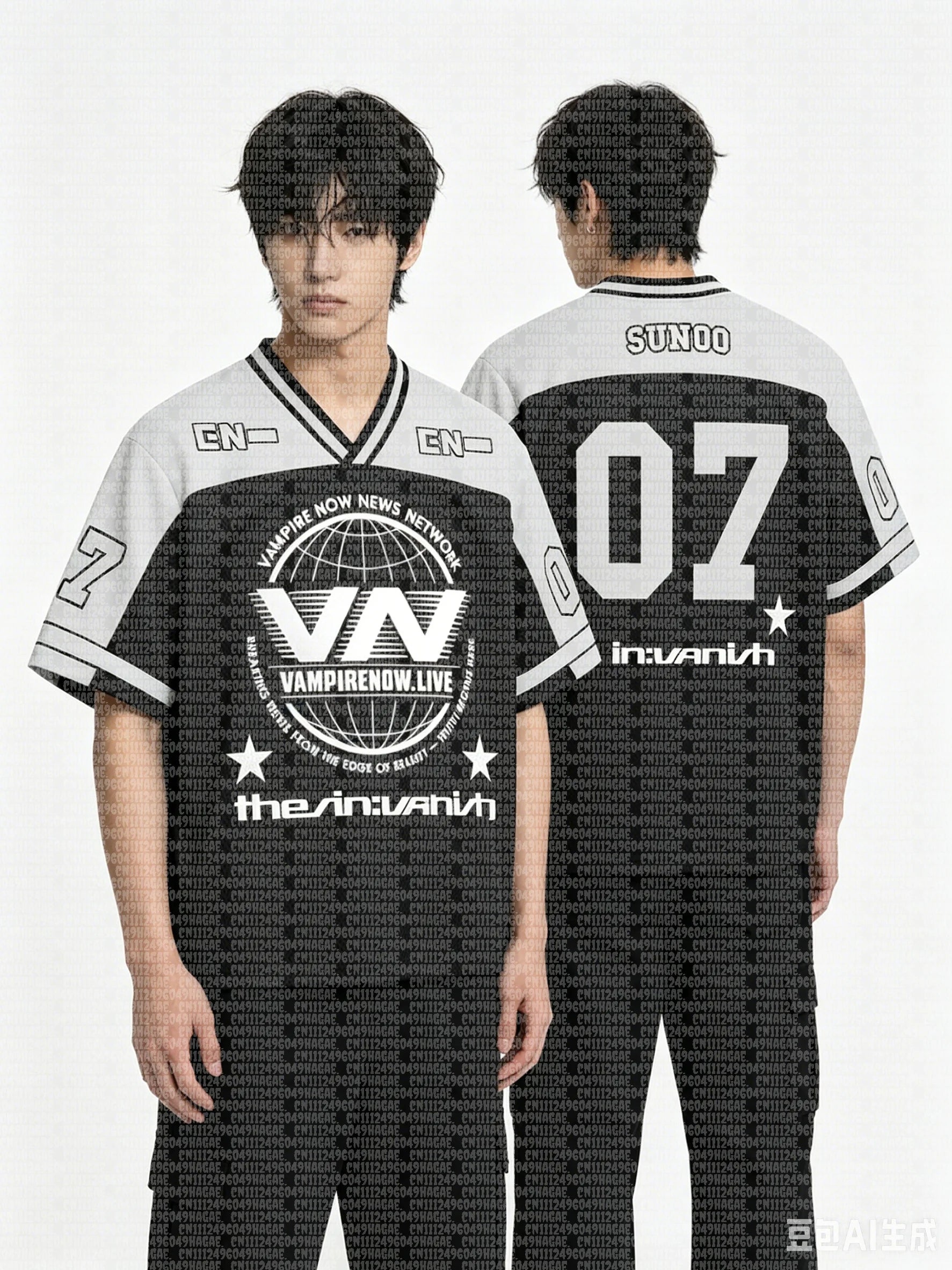 2026 Summer American Football Jersey Black White Y2K Streetwear Tee Personalized Name Number for ENHYPEN Fans Sport Shirt Kids