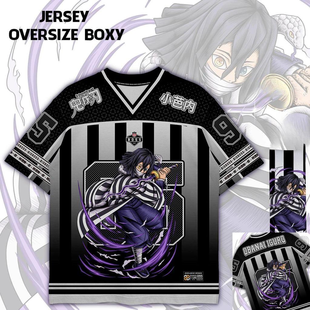 Demon Slayer Obanai Iguro Anime Series Jersey Korean Style Kpop Baseball Hockey Oversize 95 Jersey T-shirt Daily Unisex Tops Tee