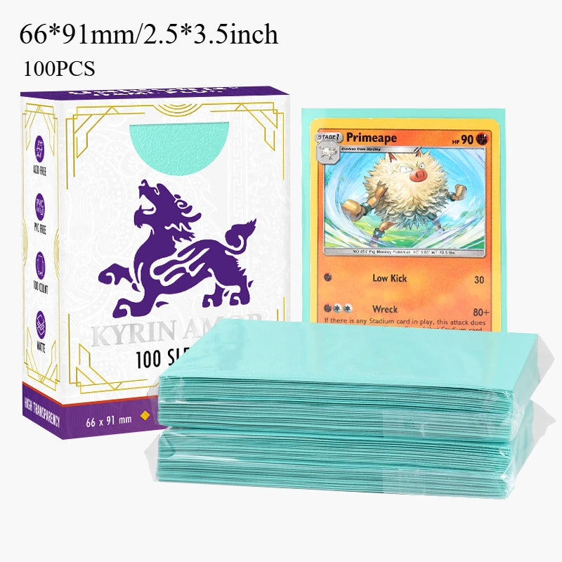 Standard Size Card Sleeves Premium Perfect Exact Fit Inner Card Sleeves with Pokemon Cards for TCG MTG Sports Cards ﻿