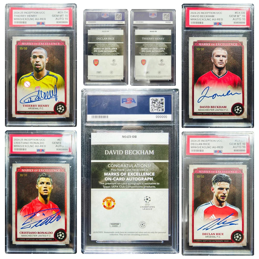 Soccer DIY Homemade Declan Rice Thierry Henry Beckham Cristiano Ronaldo Rated Collectible Card Brick Football Boy Festival Gift
