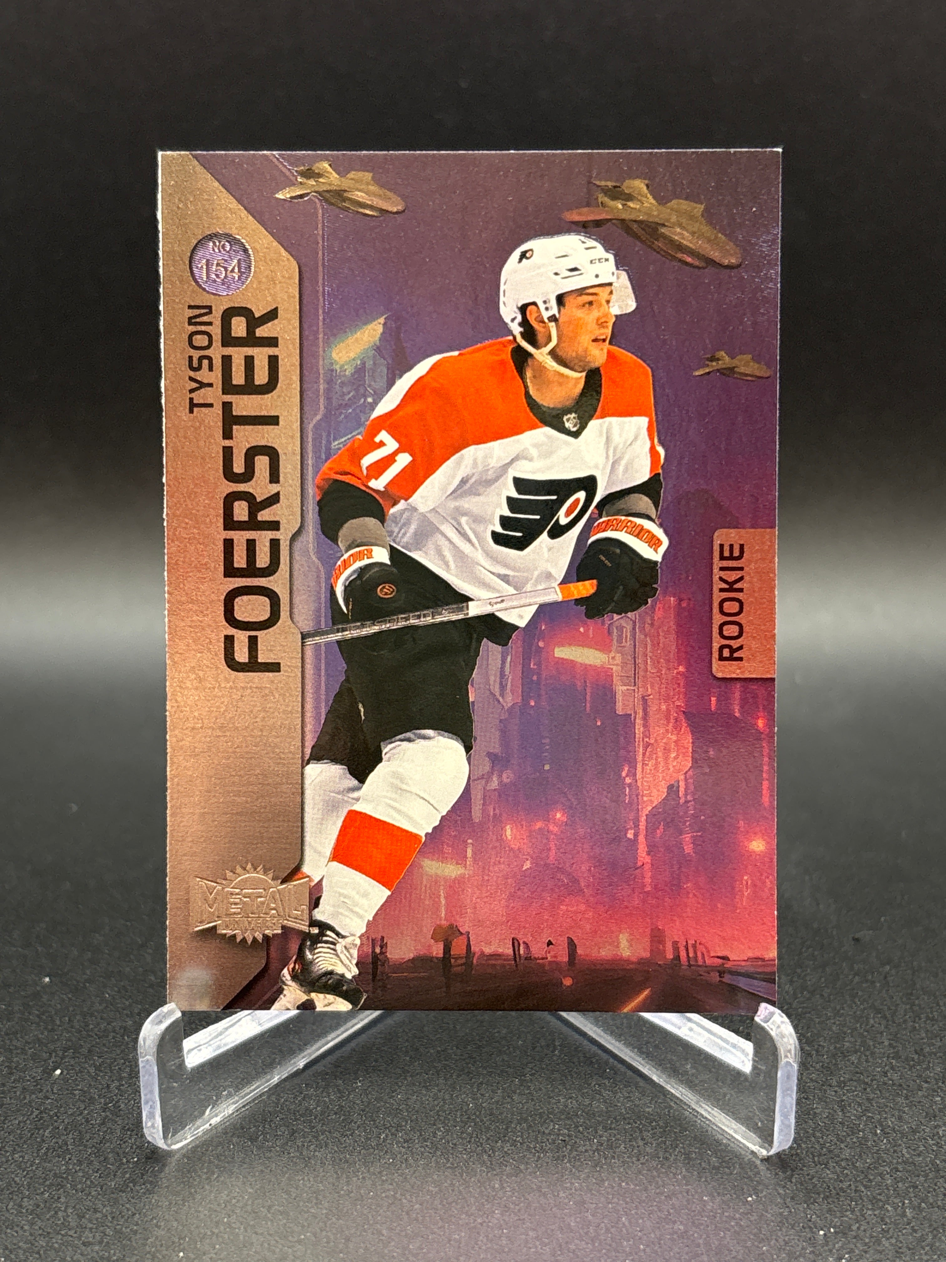 2023-24 SkyBox Metal Universe Tyson Foerster #154 Rookie, Philadelphia Flyers