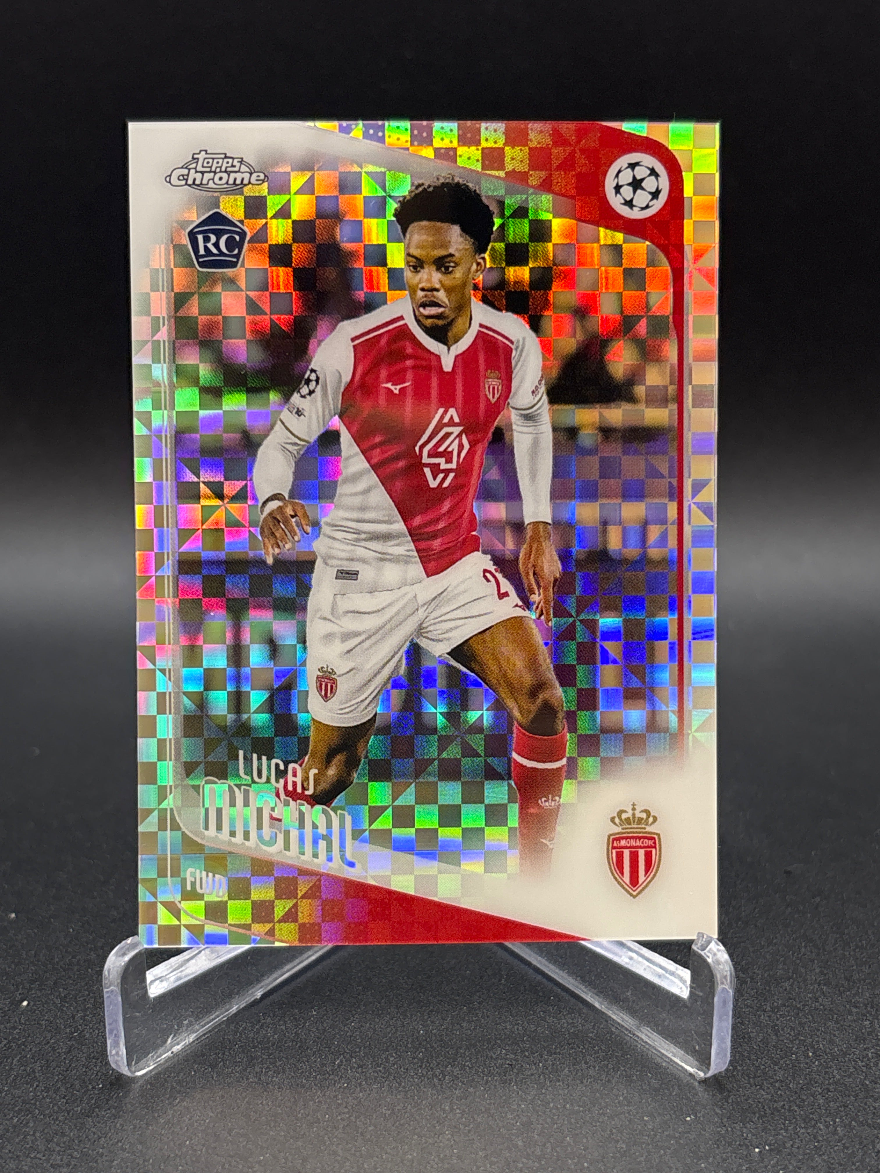 2025-26 Topps Chrome UEFA Club Competitions #94 Lucas Michal X-Fractor Refractor