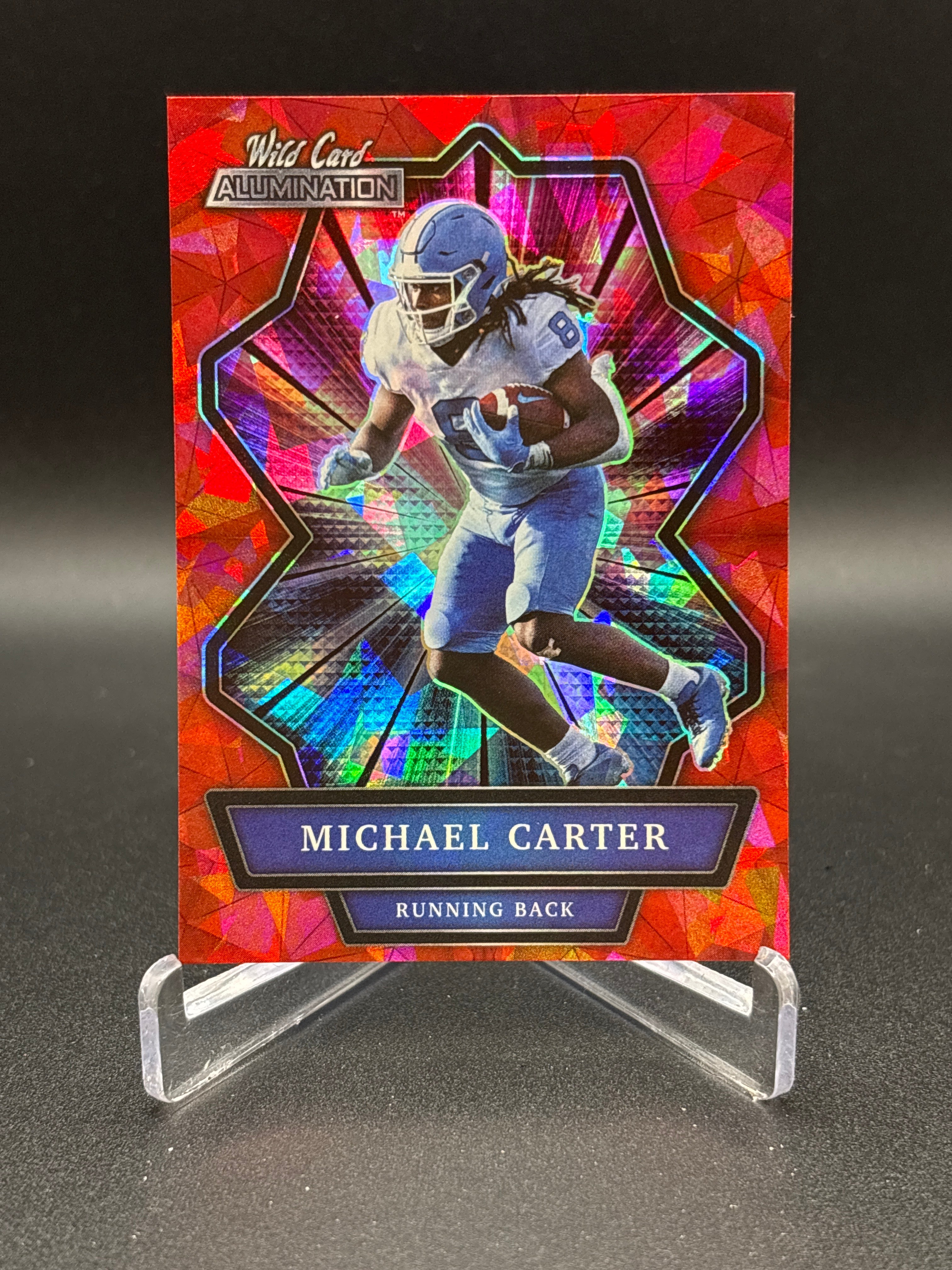 2021 Wild Card Alumination ABC-37 Michael Carter New York Jets UNC Red Parallel