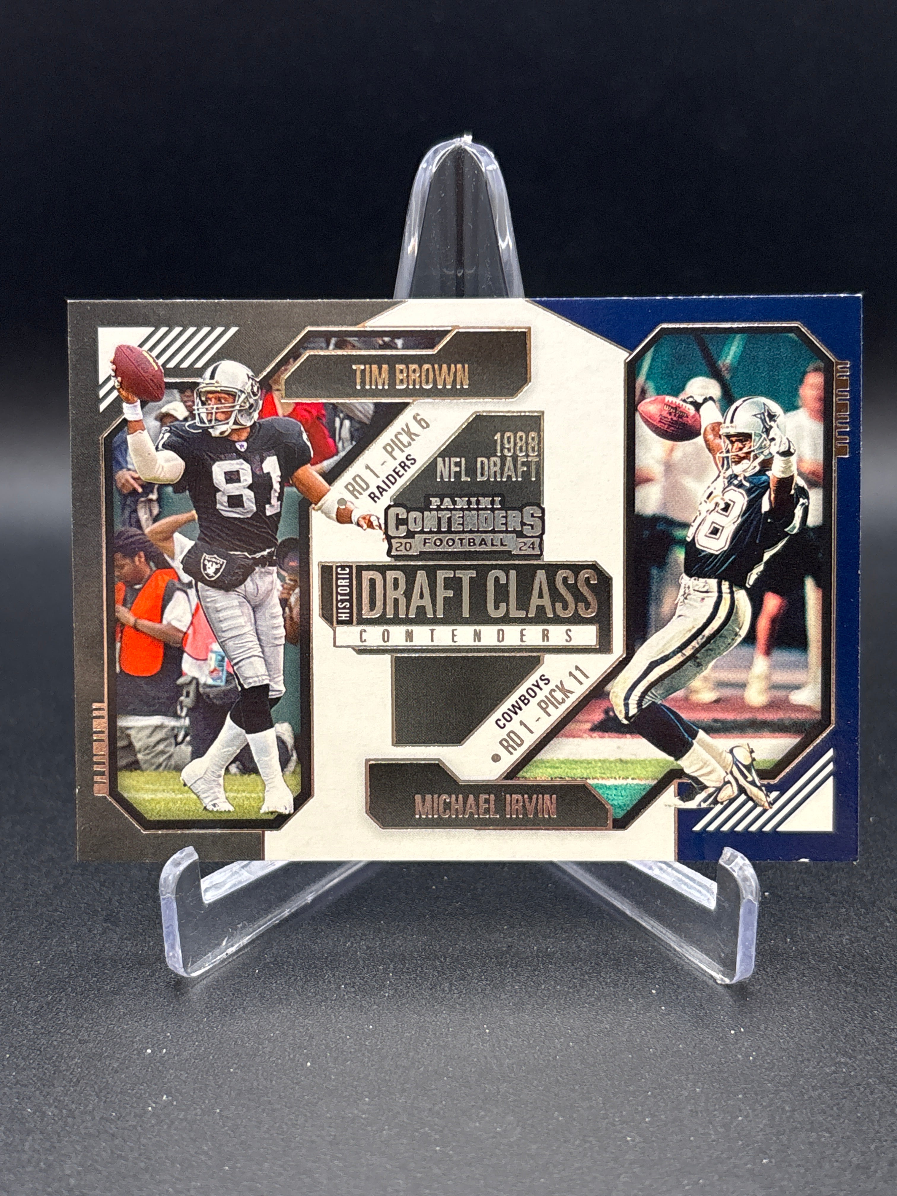Have one to sell? Sell one like this Sell something else  Share 2024 Panini Contenders Tim Brown & Michael Irvin Historic Draft Class #10