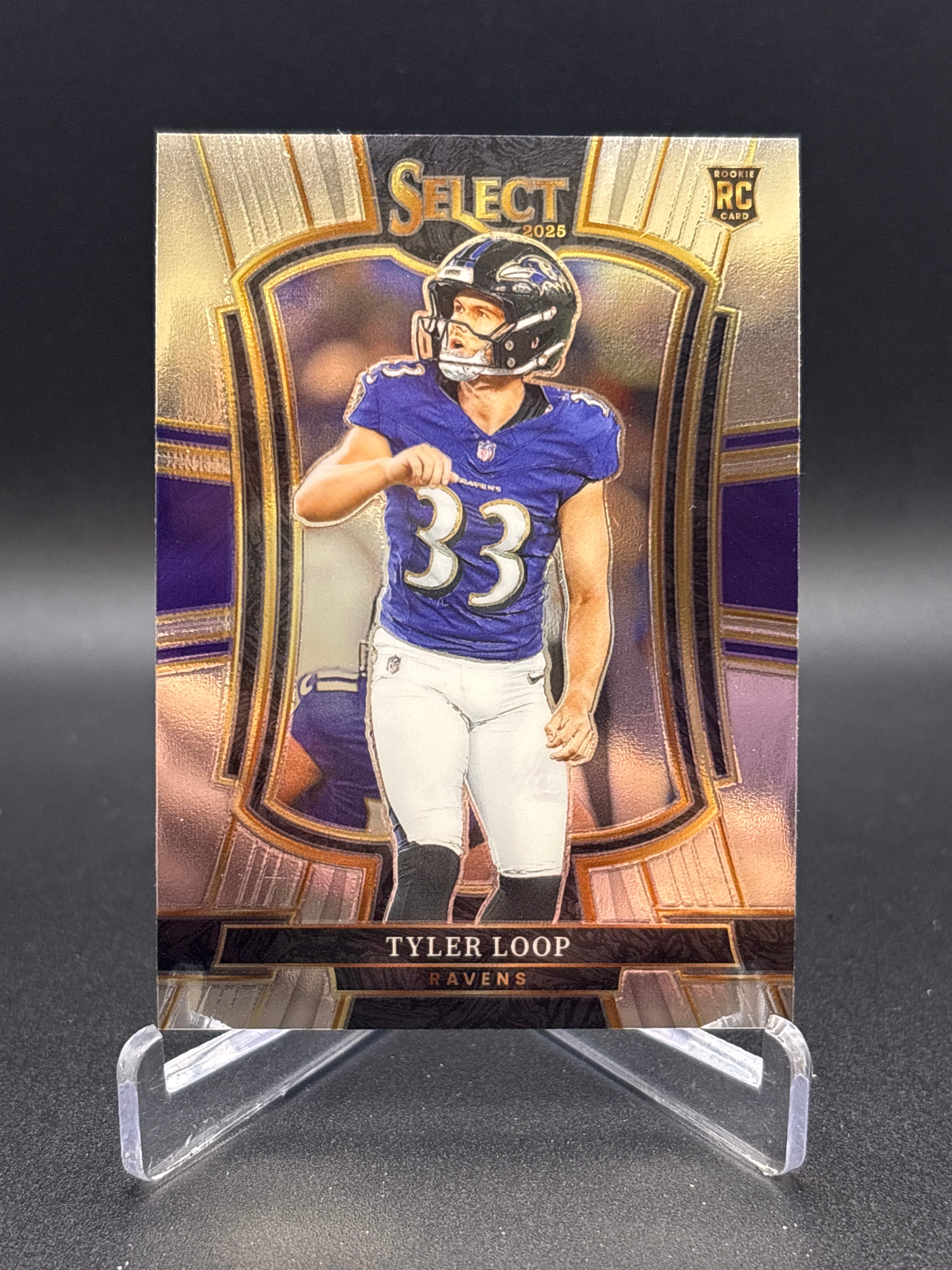 2025 Panini Select Tyler Loop #161 Premier Level Base RC Baltimore Ravens