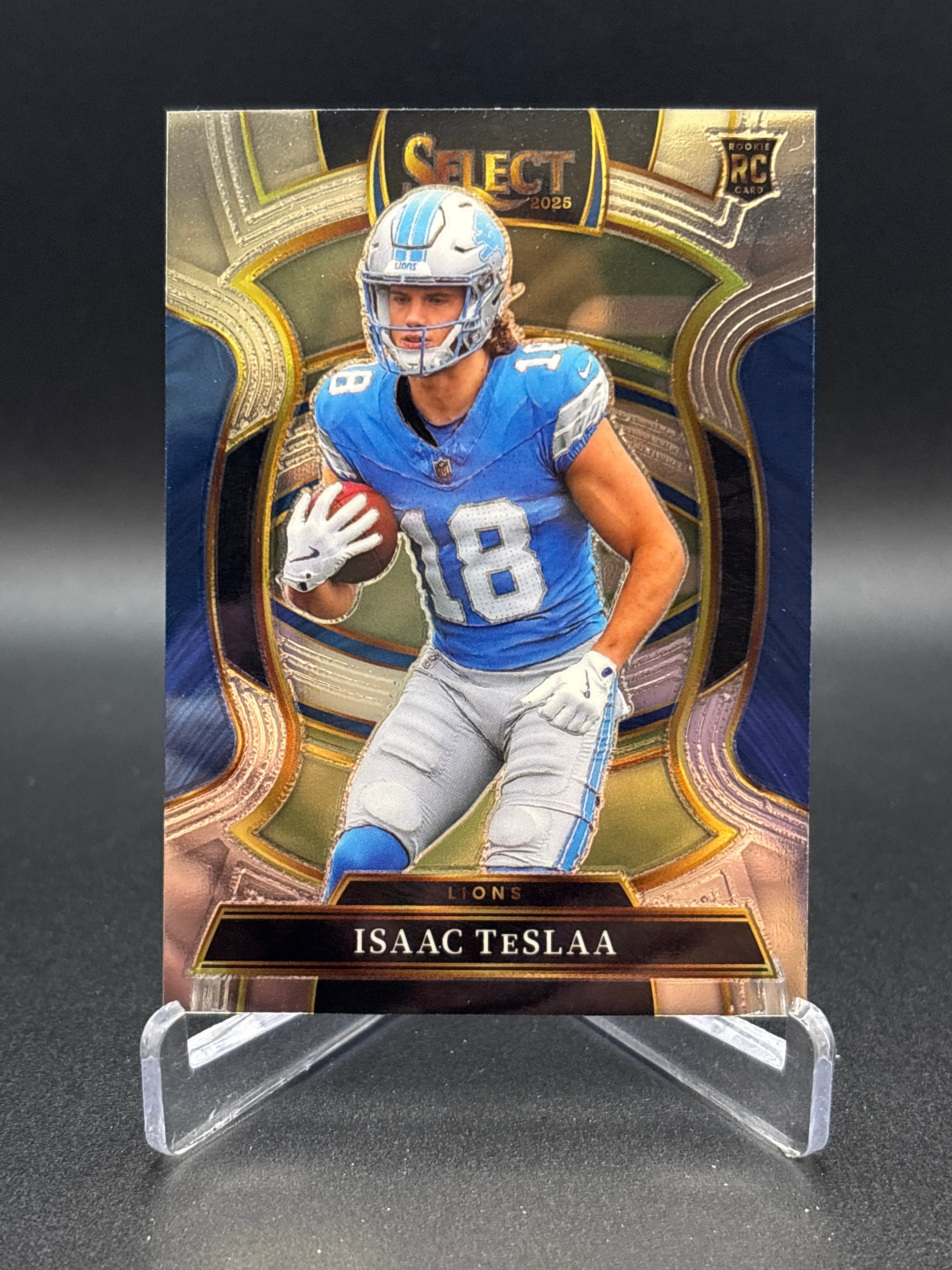 Isaac Teslaa 2025 Panini Select #70 Concourse Base RC Detroit Lions Rookie