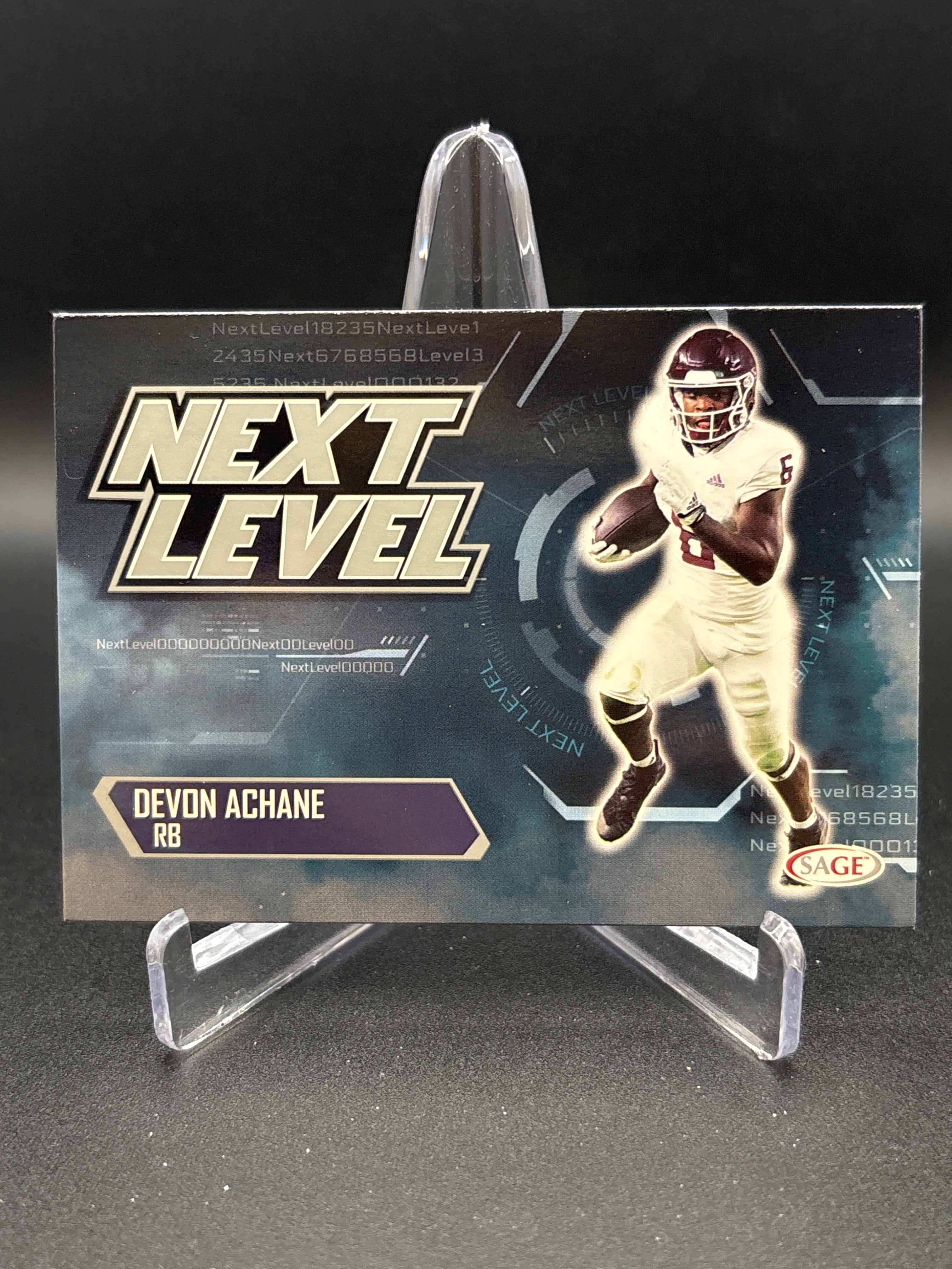 DEVON ACHANE 2023 SAGE High Series NEXT LEVEL SILVER RC #200 TEXAS A&M
