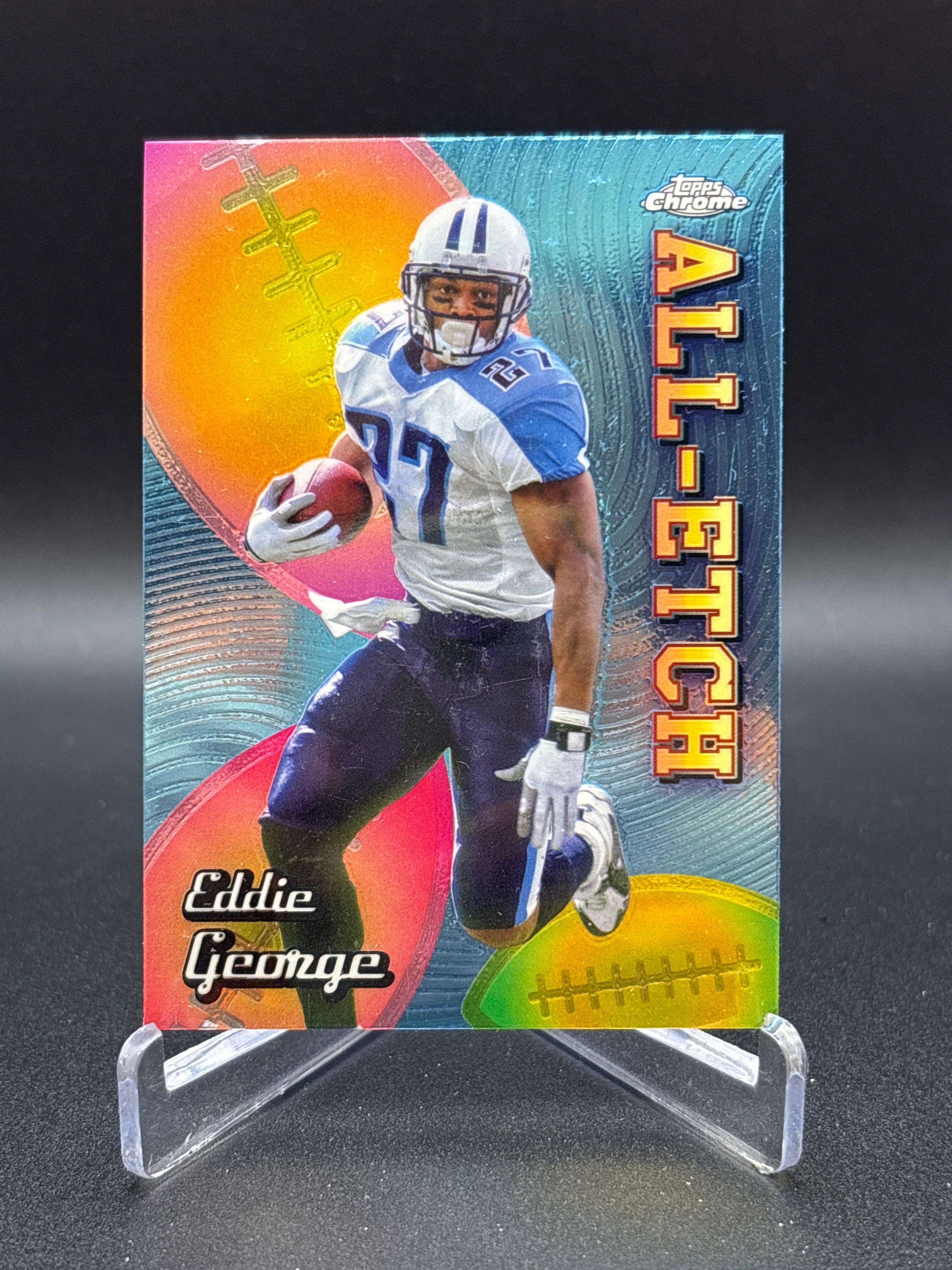 2024 Topps Chrome #CAE-EG Eddie George Chrome All-Etch Refractor Card Titans