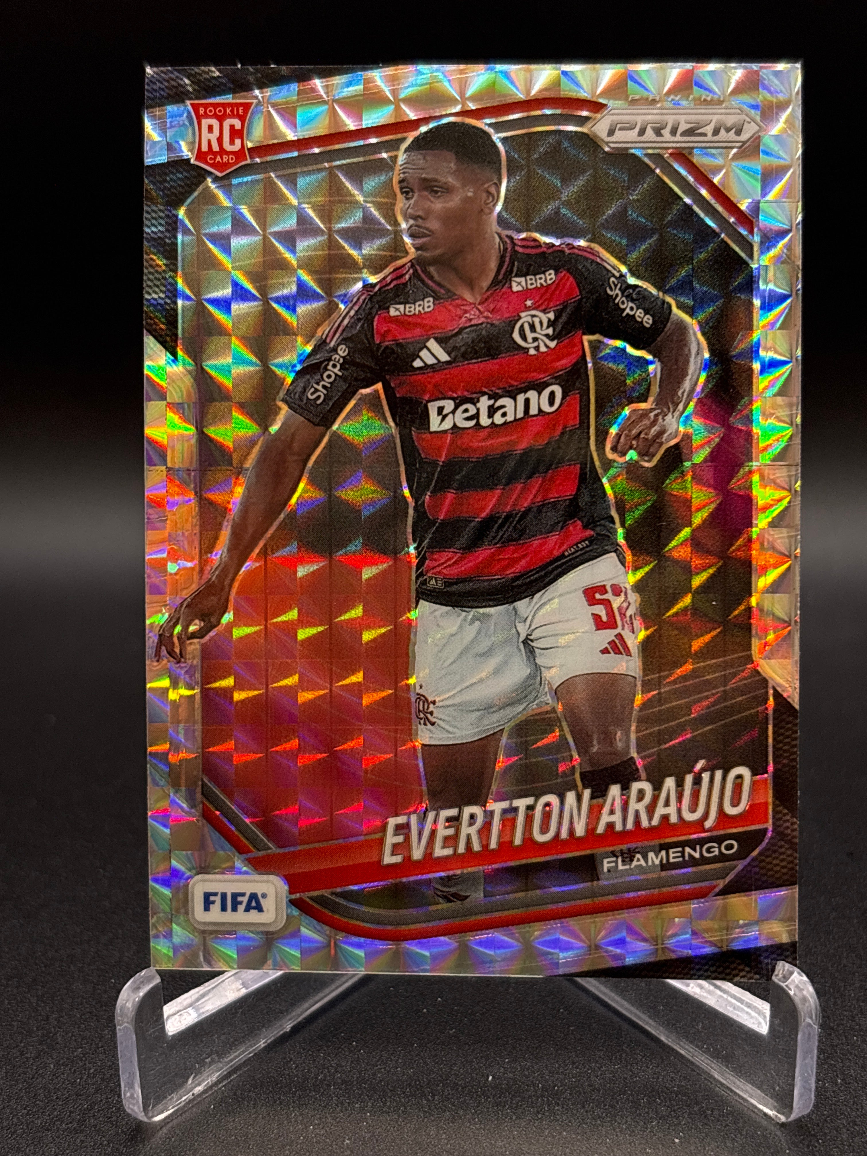 2025-26 Prizm FIFA Evertton Araujo RC Silver Mosaic Prizm #53- Flamengo
