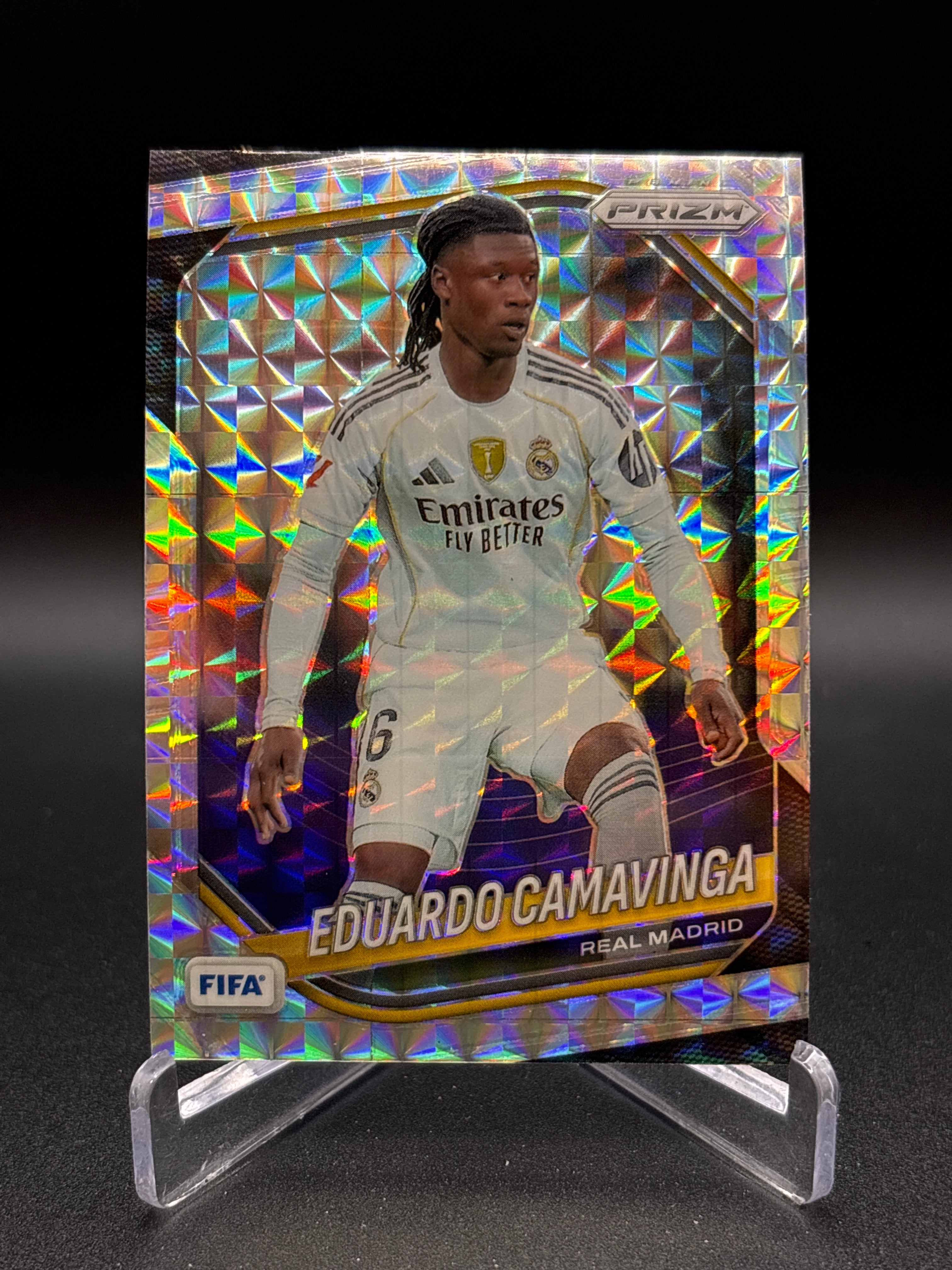2025-26 Prizm FIFA Soccer Eduardo Camavinga Mosaic Prizm Real Madrid #188
