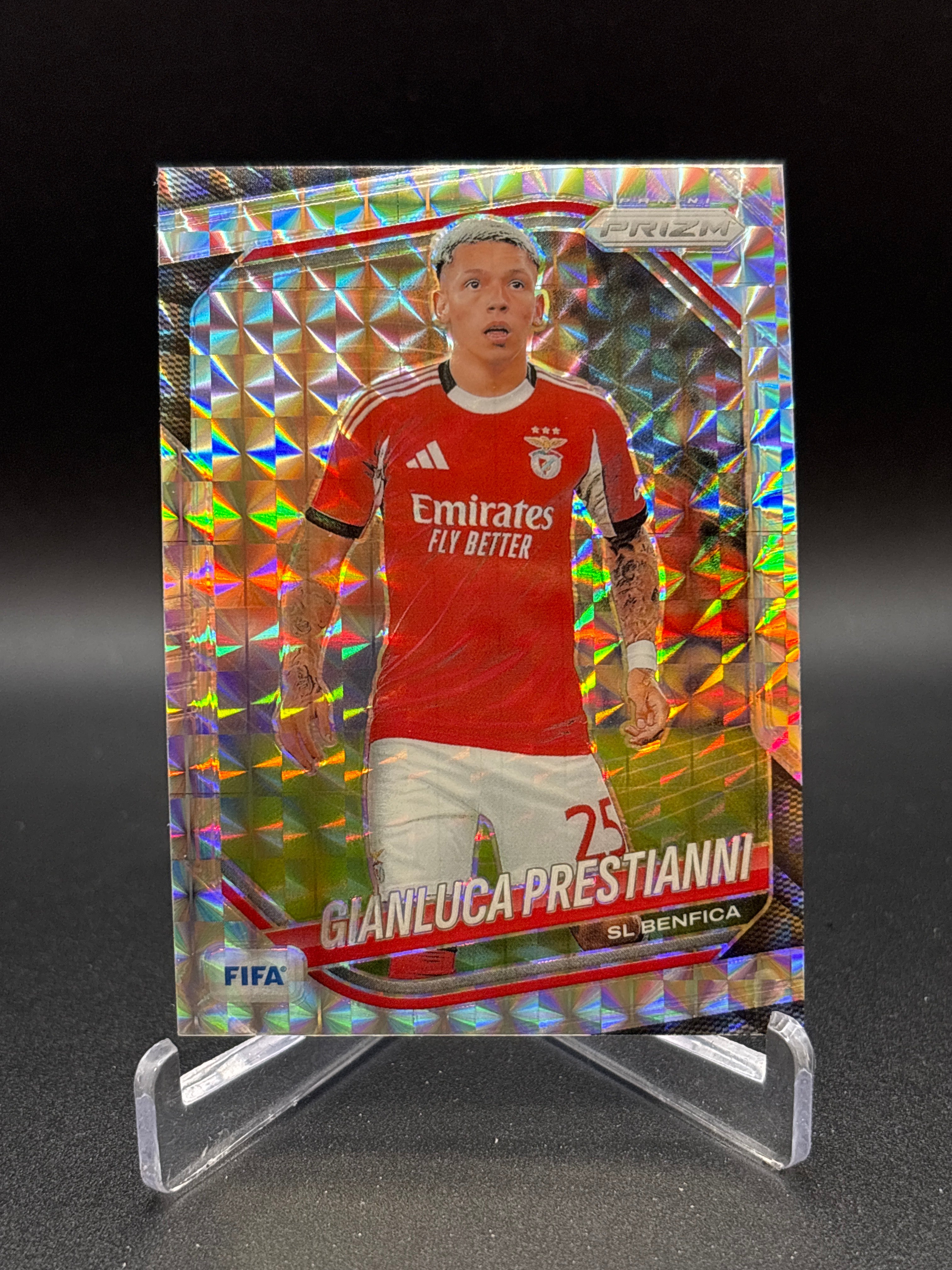 2025-26 FIFA Panini Prizm Mosaic SL Benfica Gianluca Prestianni Soccer Card