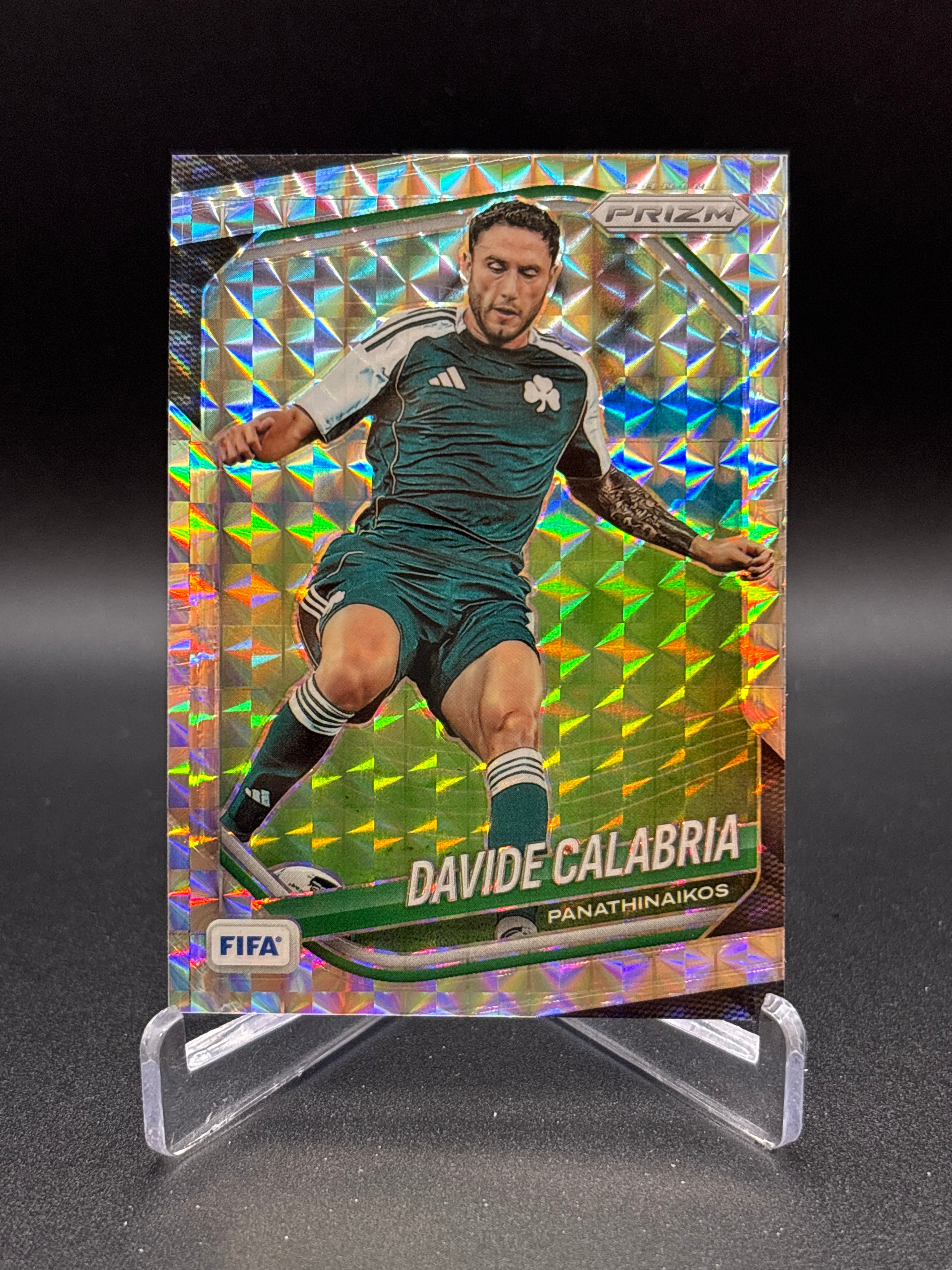 2025-26 Panini Prizm FIFA #63 Davide Calabria Mosaic Panathinaikos Soccer Card