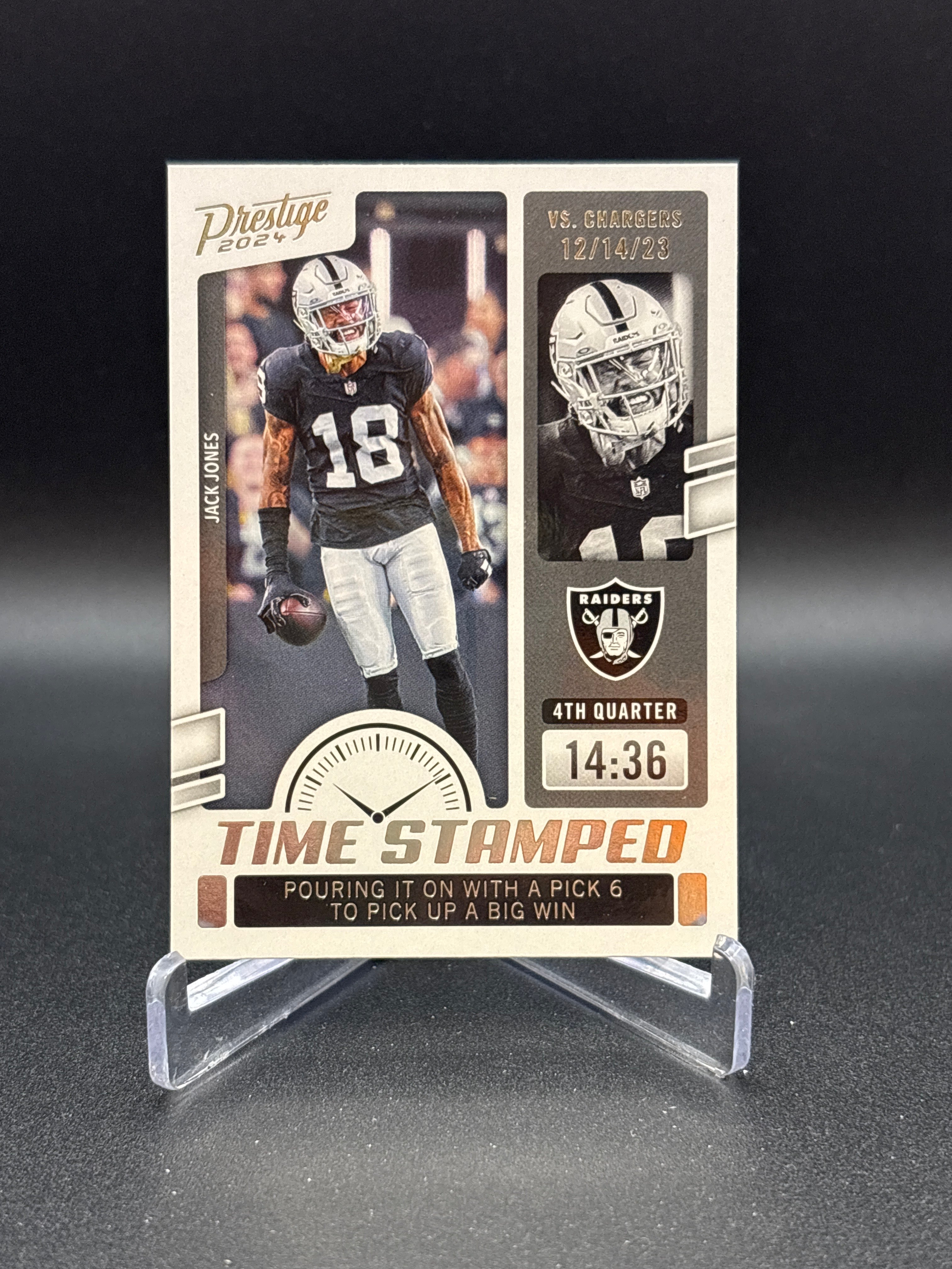 JACK JONES 2024 Panini Prestige Time Stamped #1 Las Vegas Raiders