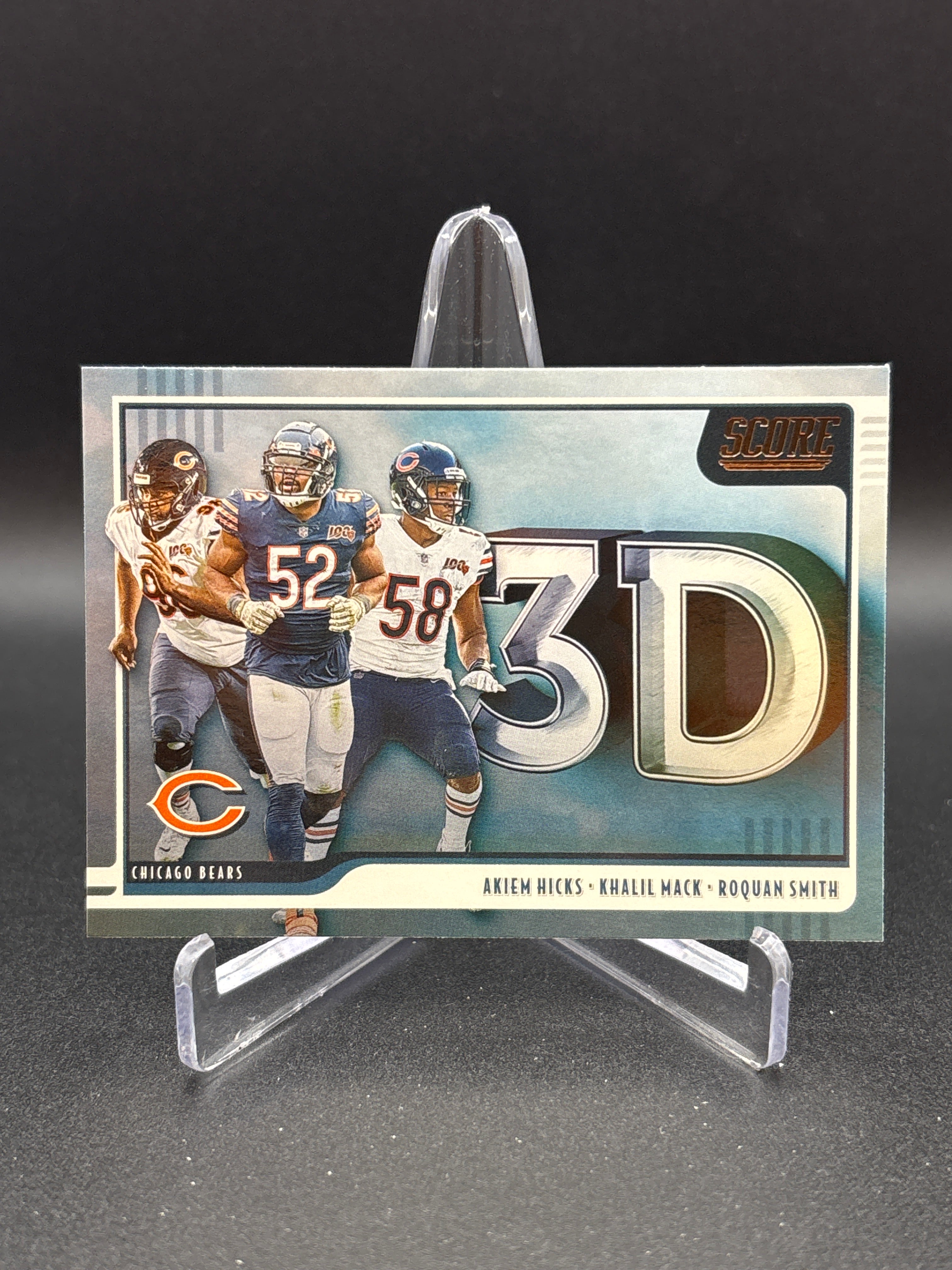 Akiem Hicks Khalil Mack Roquan Smith 2020 Score 3D Insert Bears
