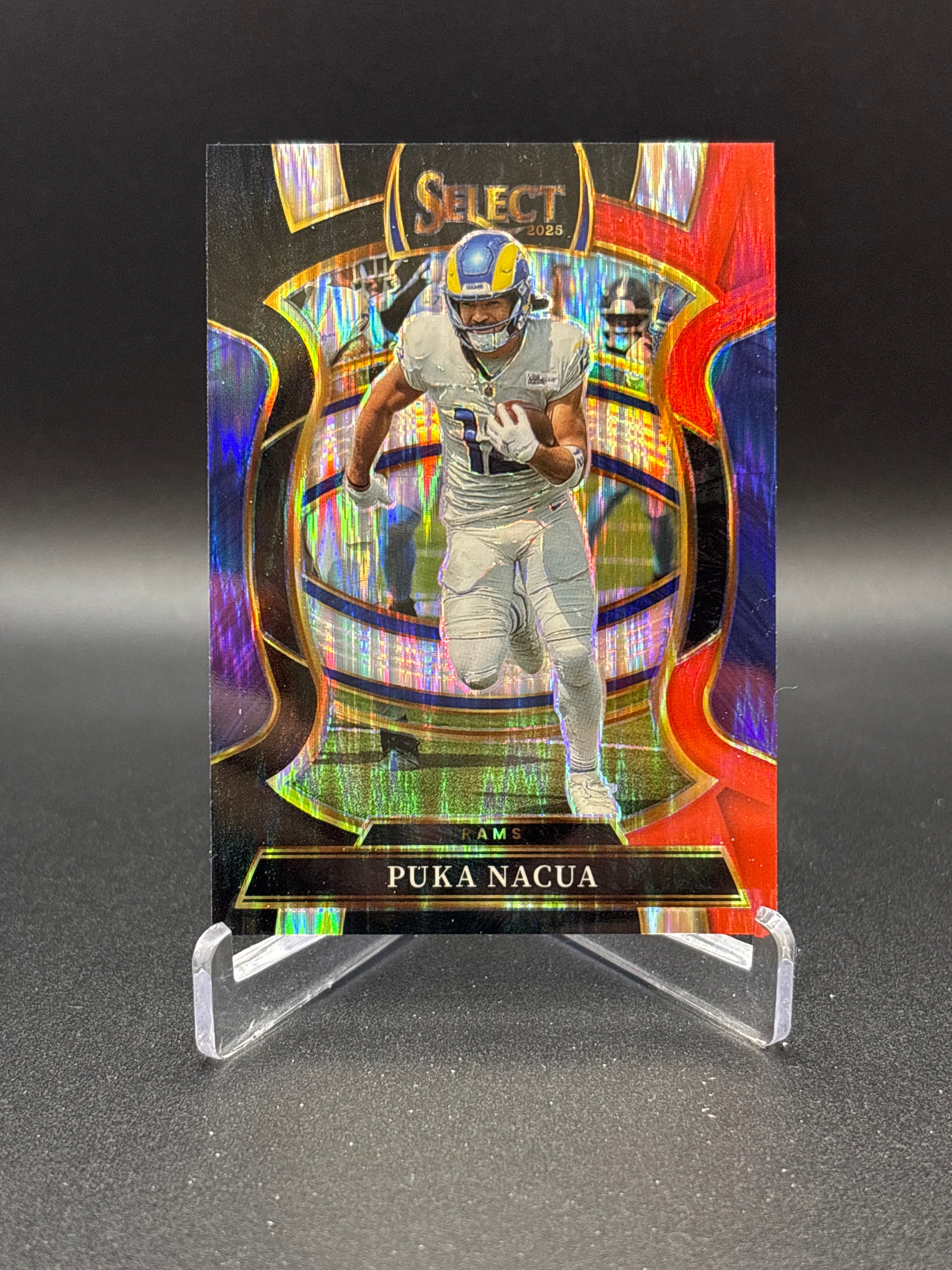 2025 Panini Select - Concourse Puka Nacua #21 Black & Red Shock Prizm