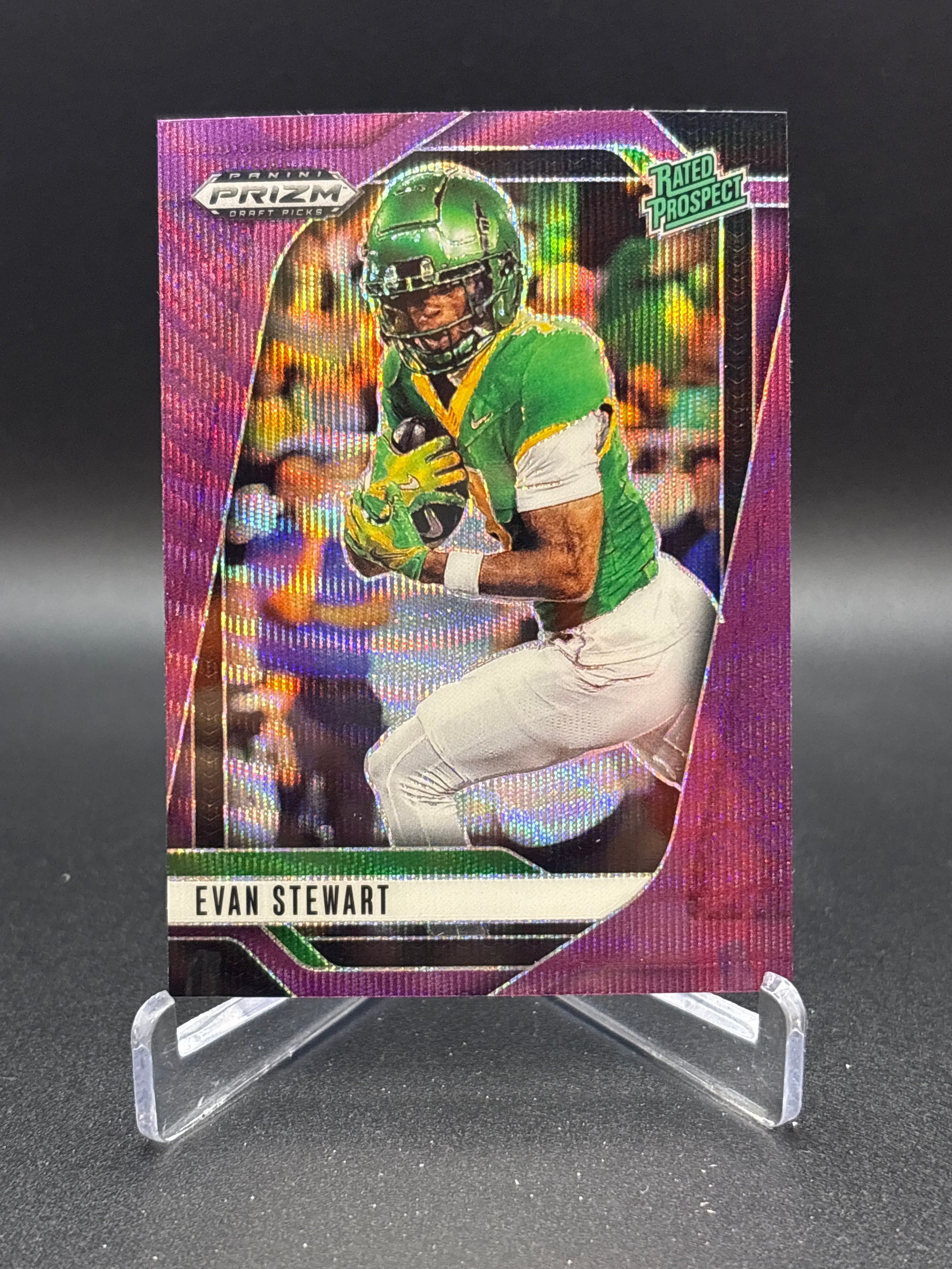 2025 Panini Prizm Draft Picks #100 Evan Stewart Prizms Purple Wave