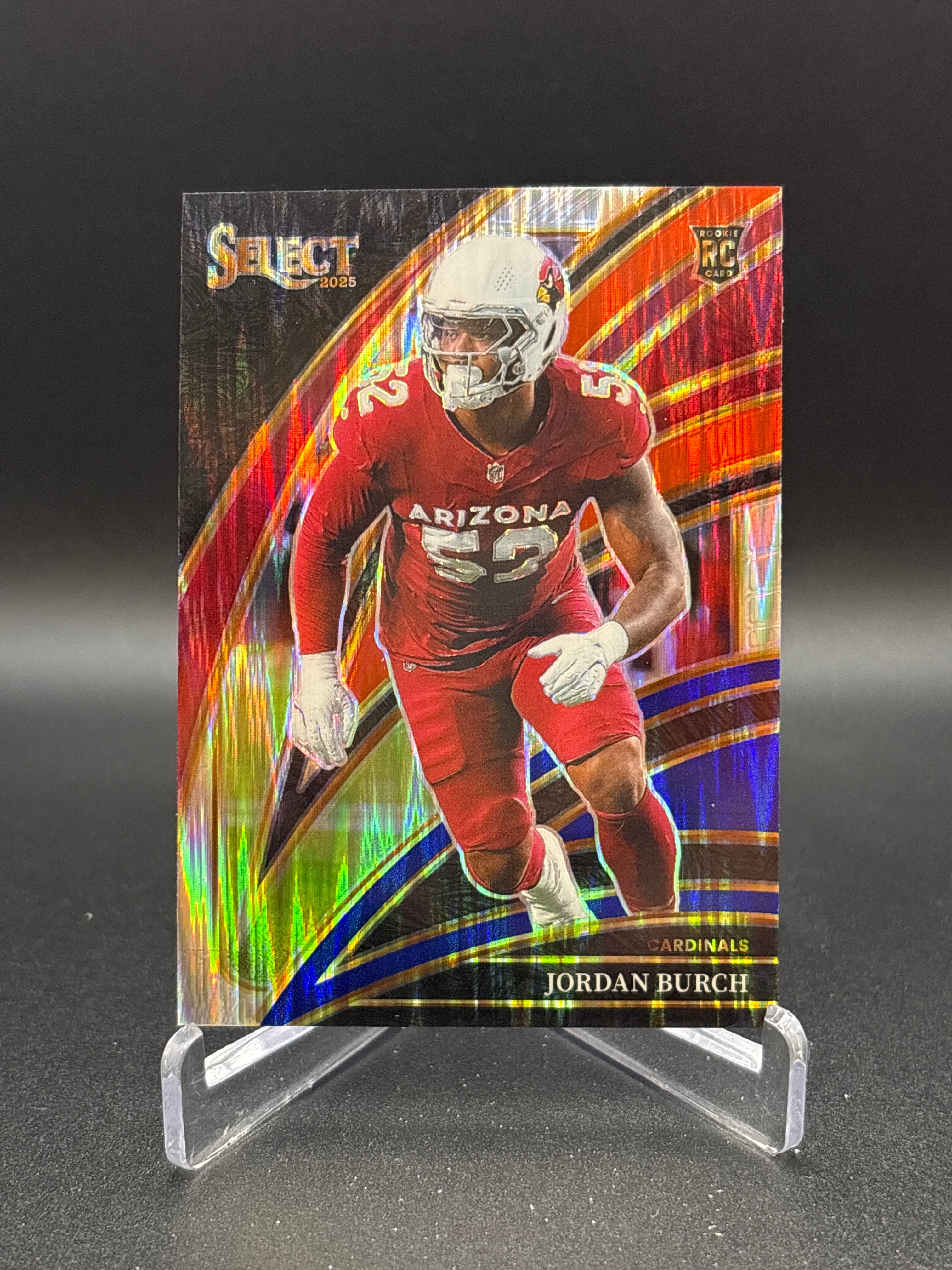 2025 Panini Select - Club Level Jordan Burch #223 Red & Black Shock Prizm