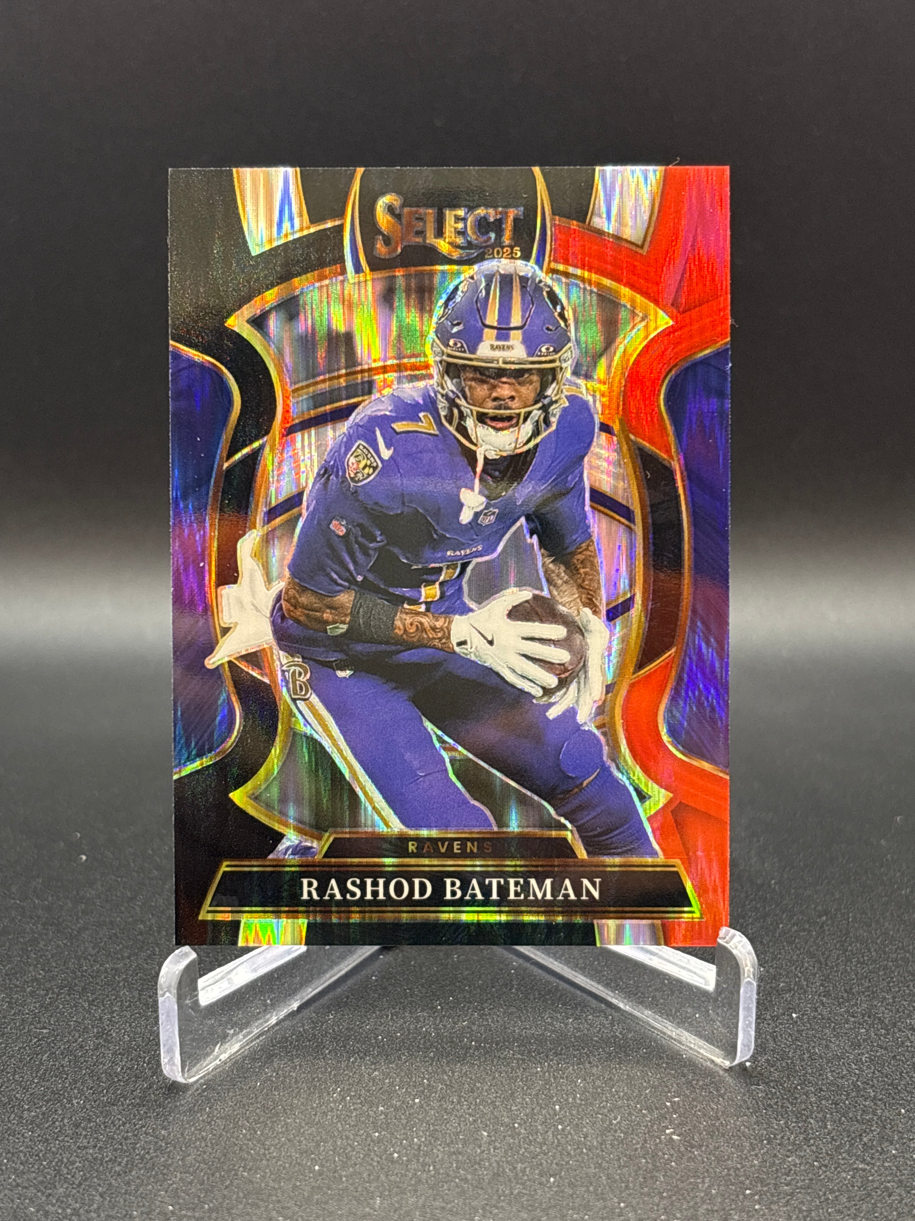 2025 Panini Select - Concourse Rashod Bateman #62 Black & Red Shock Prizm