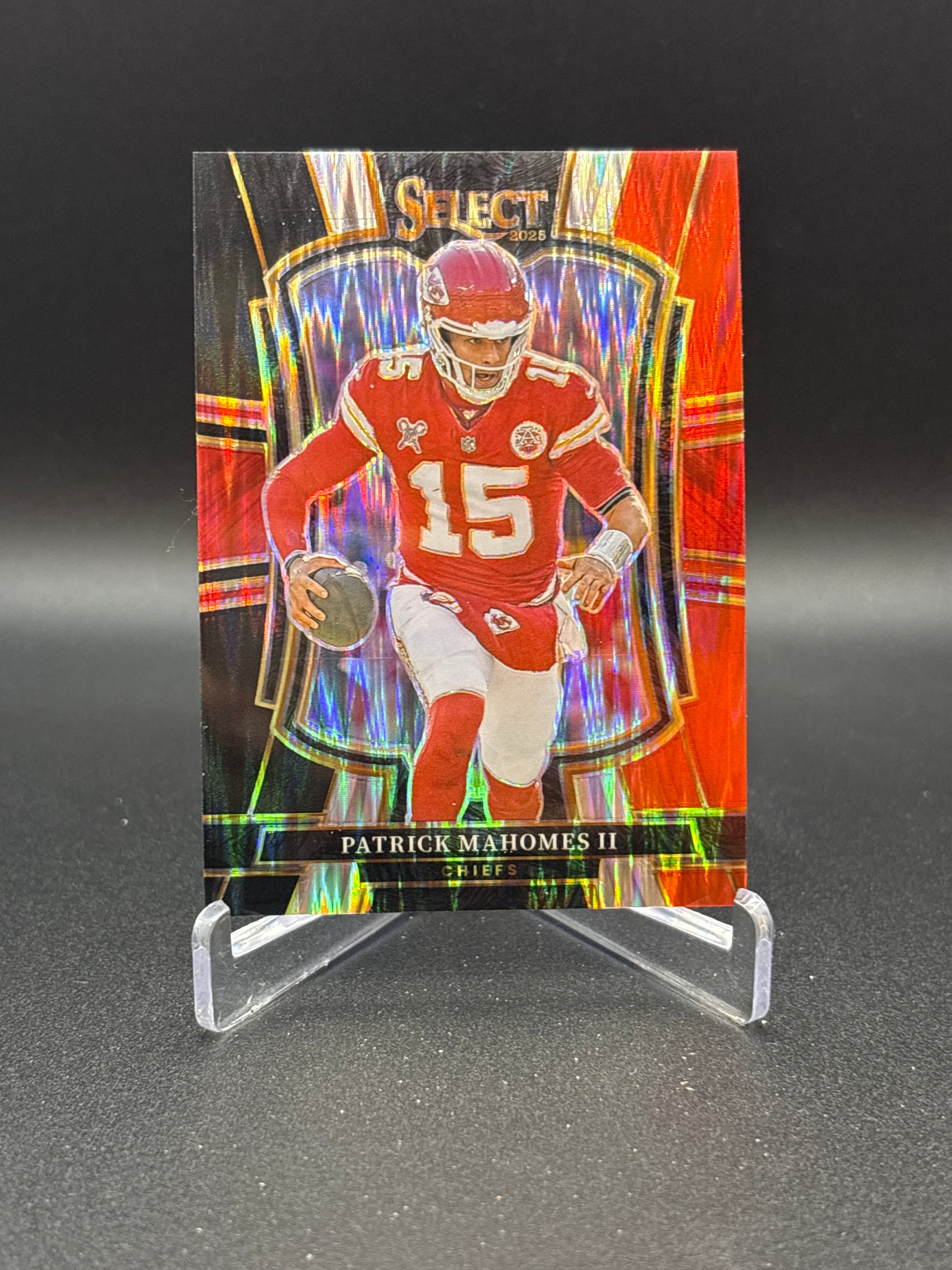 2024 Panini Select Black & Red Shock Prizm #33 - Patrick Mahomes II