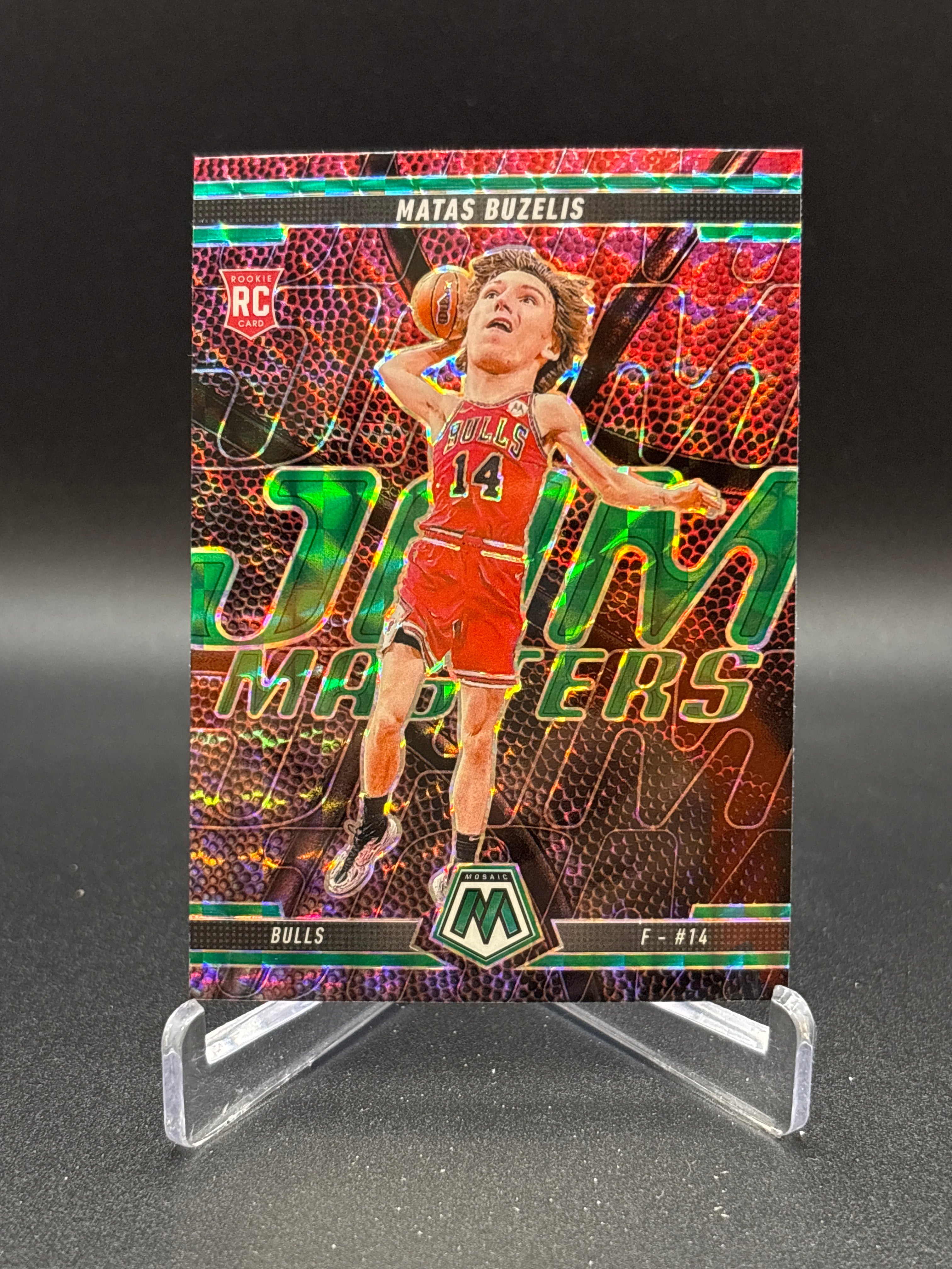 2024-25 Panini Mosaic - Matas Buzelis (RC) Jam Masters #17 Green Mosaic Prizm