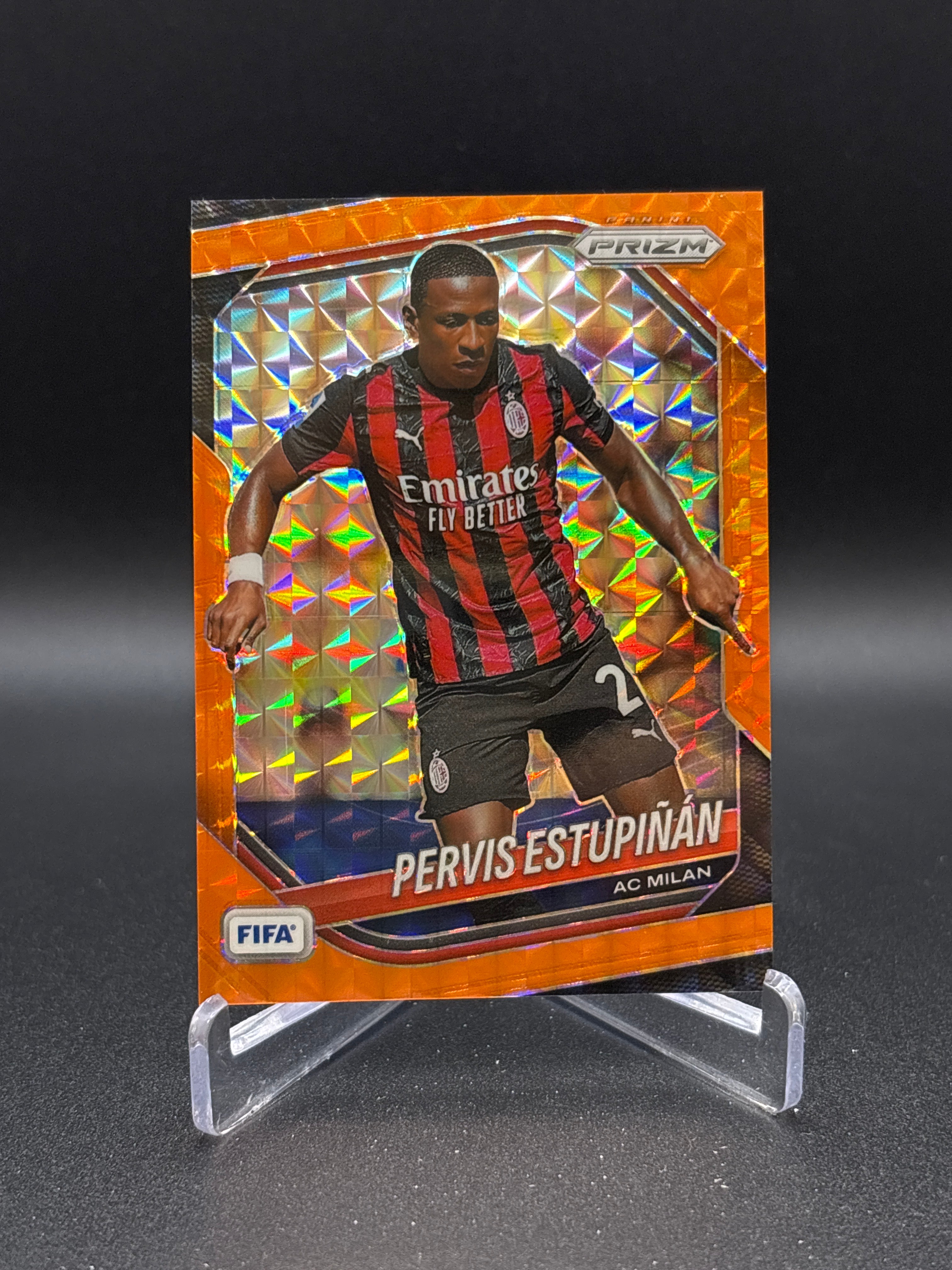 2025-26 Panini Prizm FIFA Pervis Estupinan #29 Orange Mosaic Prizm /299