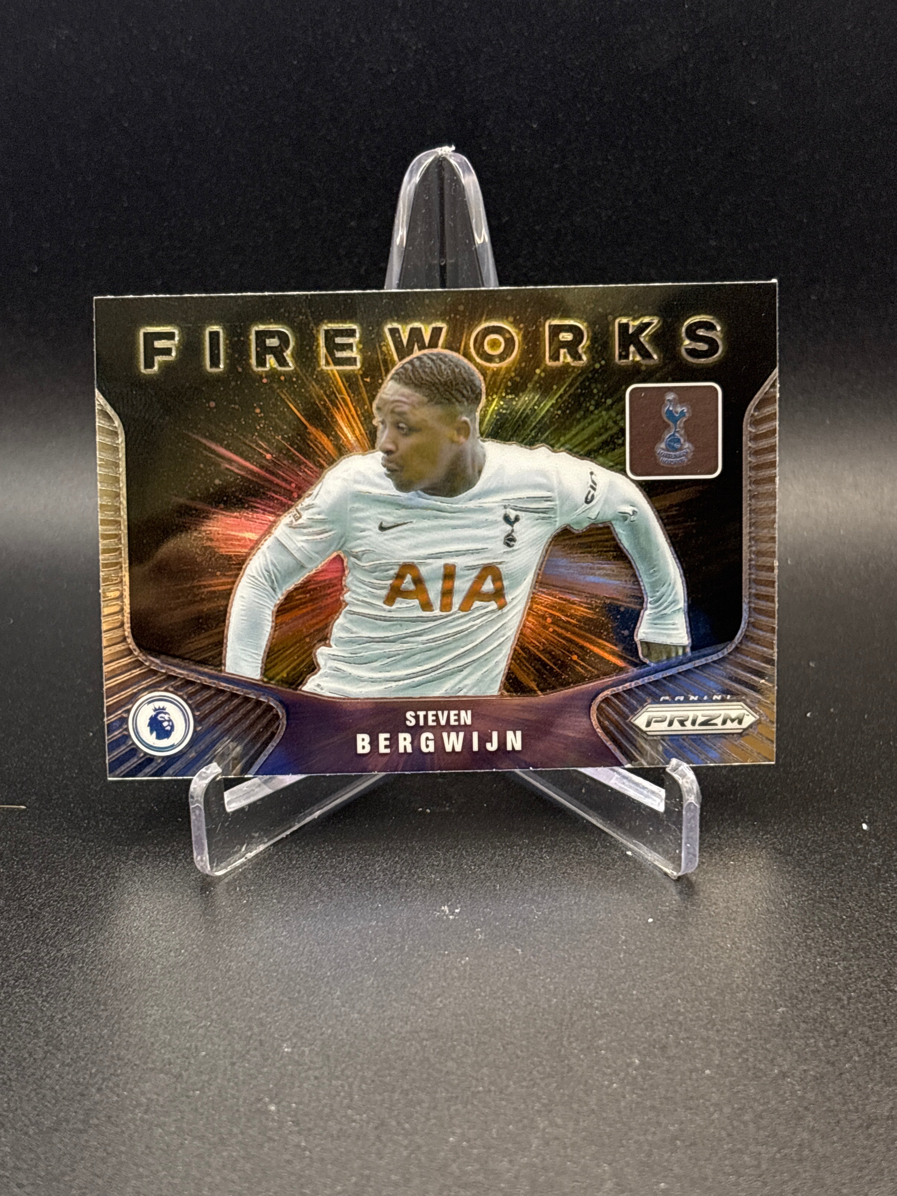 2021-22 Panini Prizm English Premier League Fireworks #11 Steven Bergwijn