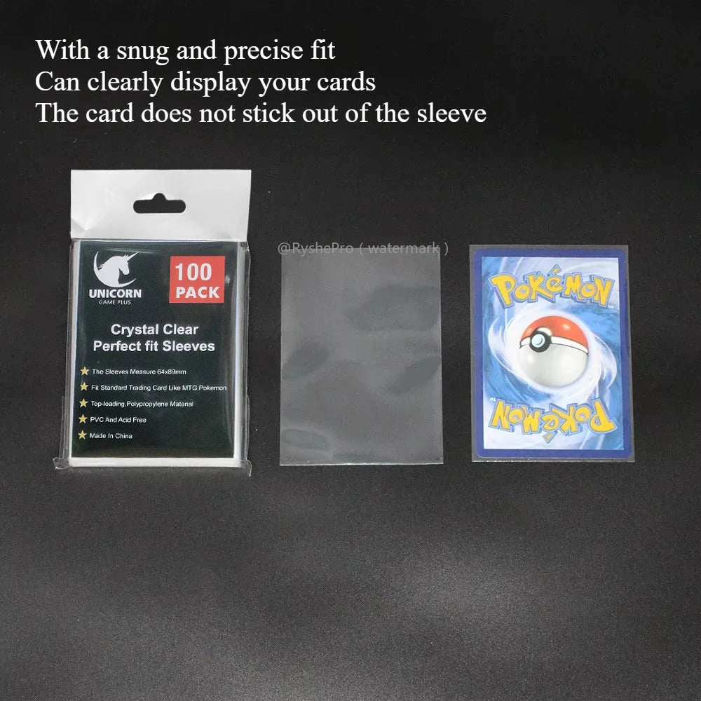 100pcs Trading Card Sleeves Soft Clear Penny Sleeves Perfect for Double-sleeving Compatible with Pokemon Mtg Cards Sport Cards