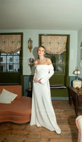SSYTENS Elegant Off Shoulder Mermaid Wedding Dresses for Wedding Party Shoot Bride Dresses Customized Long Sleeve Bridal Gowns