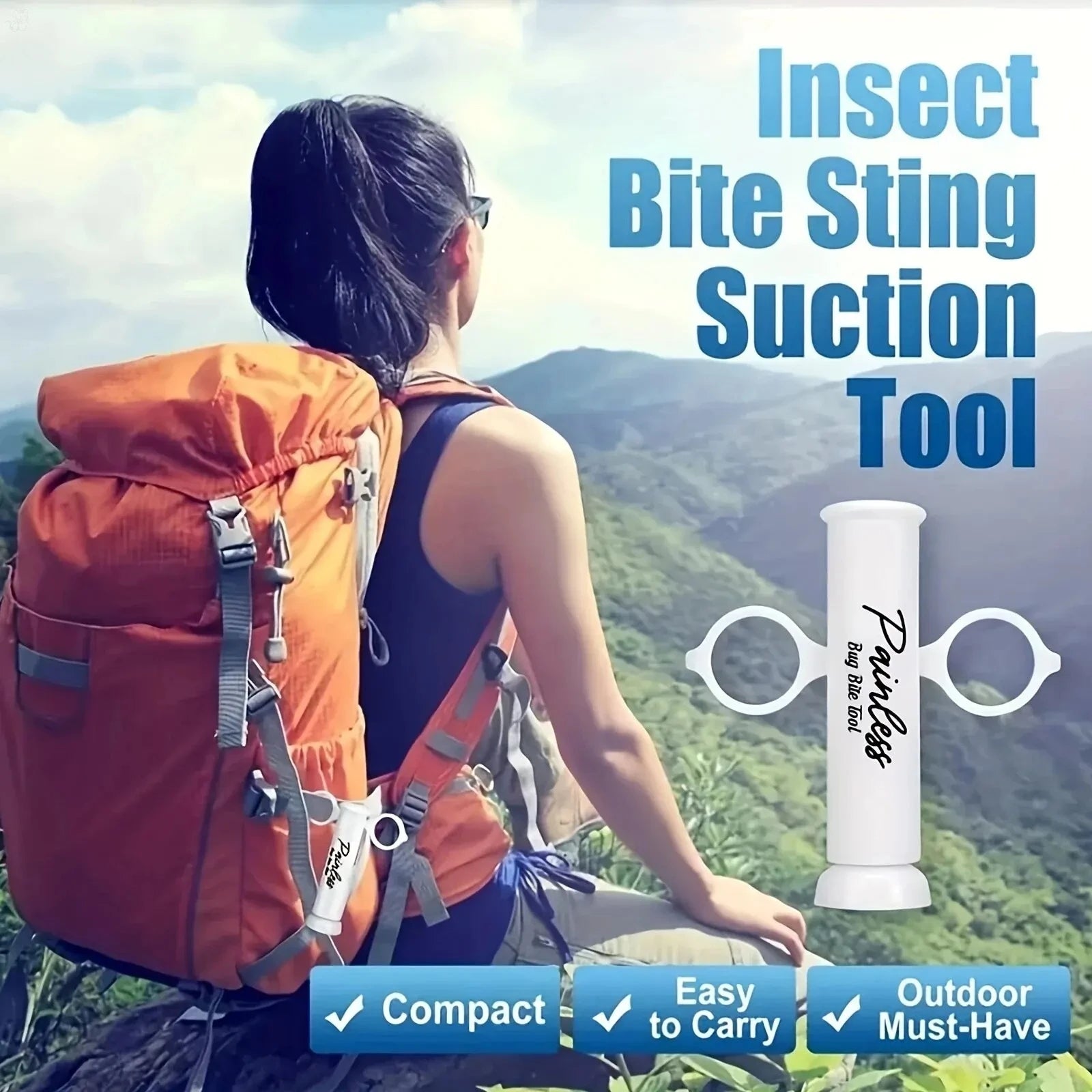 Suction Tool for Insect Bites & Bee/Wasp Stings, Helps Draw Out Irritants, Natural Bite Relief, Chemical-Free