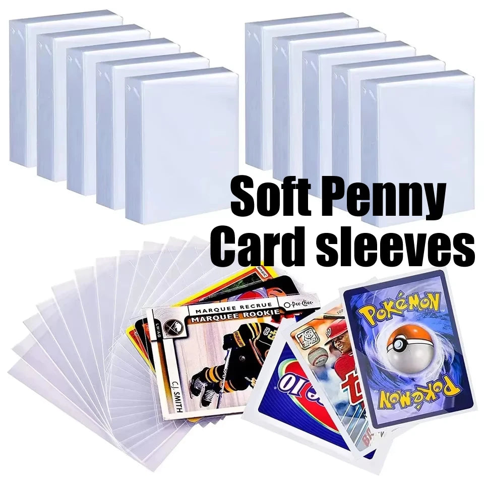 100-600pcs Card Sleeves Hard Soft Card Holder Covered With Protective Filmclear Trading Protectors For Pokmone Football Gamecard