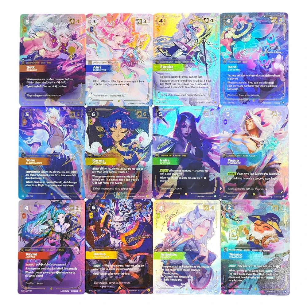 Proxy Riftbound League of Legends Spiritforged SFD Vayne Ahri Irelia Bard Teemo Yone Yasuo (Signature) Collection Game Card