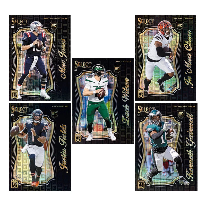 NFL PANINI Select Football Series Ja'marr Chase Justin Fields Mac Jones Homemade Diy Collection Card Toys Gift