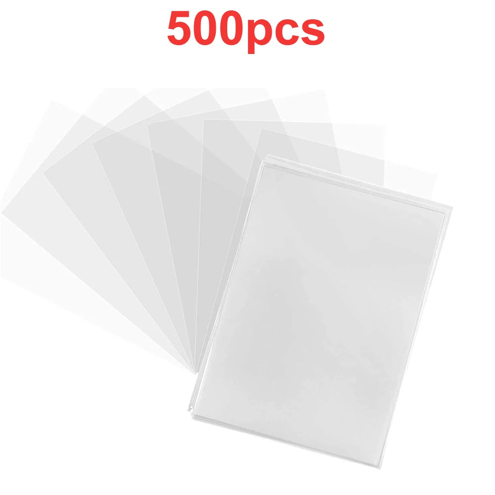 100-600pcs Card Sleeves Hard Soft Card Holder Covered With Protective Filmclear Trading Protectors For Pokmone Football Gamecard