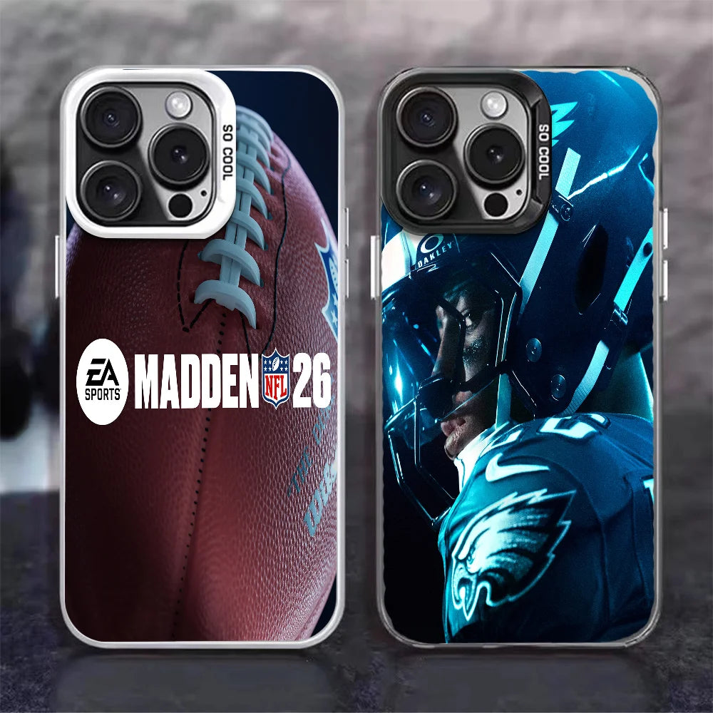 M-Madden N-NFL 26 Video Game Phone Case FUNDA for iPhone 12 11 13 14 15 16 Max Pro Plus Mini Silver lMDaser Color Cover