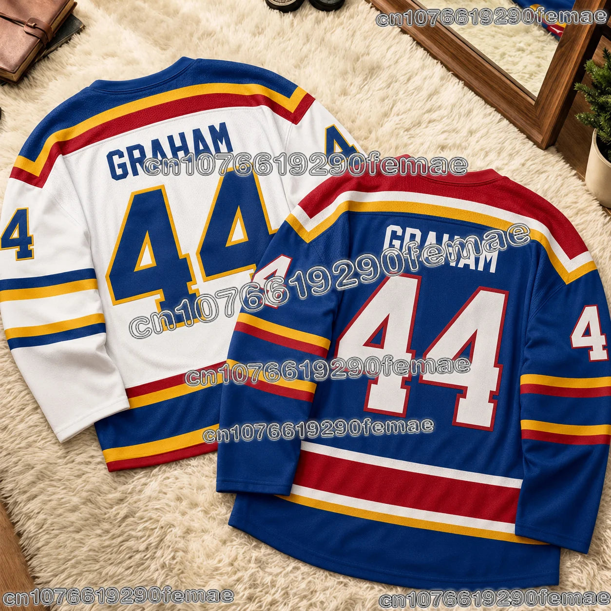 2026 New Briar University Hockey Jersey Cosplay Long Sleeve V-neck T-shirt Graham 44 Off Campus Sports Top for Men Women