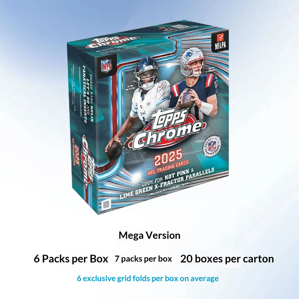 2025 New Selling Genuine Topps Chrome Football NFL Series Trading Card Hobby Ball Star Collection Cards Toys Birthday Gifts