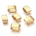 6pcs Flat Stainless Steel Tube Slider Beads Position Beads Big Hole Metal Beads DIY Leather Bracelet Clasps For Jewelry Making