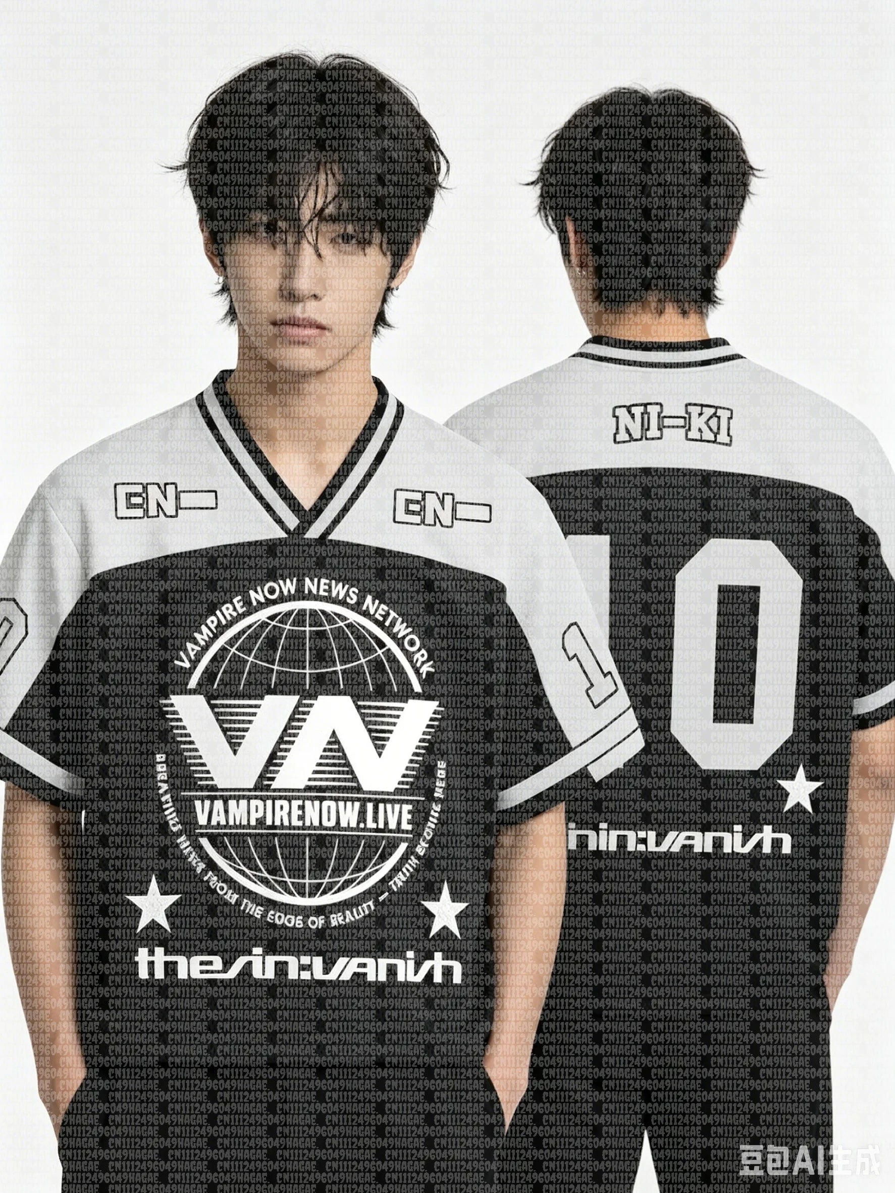 2026 Summer American Football Jersey Black White Y2K Streetwear Tee Personalized Name Number for ENHYPEN Fans Sport Shirt Kids