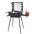 Aluminium Magnesium Alloy Adjustable LED Lighted Makeup Case Large Capacity Trolley Multifunction Mirror Onboard Vanity Box