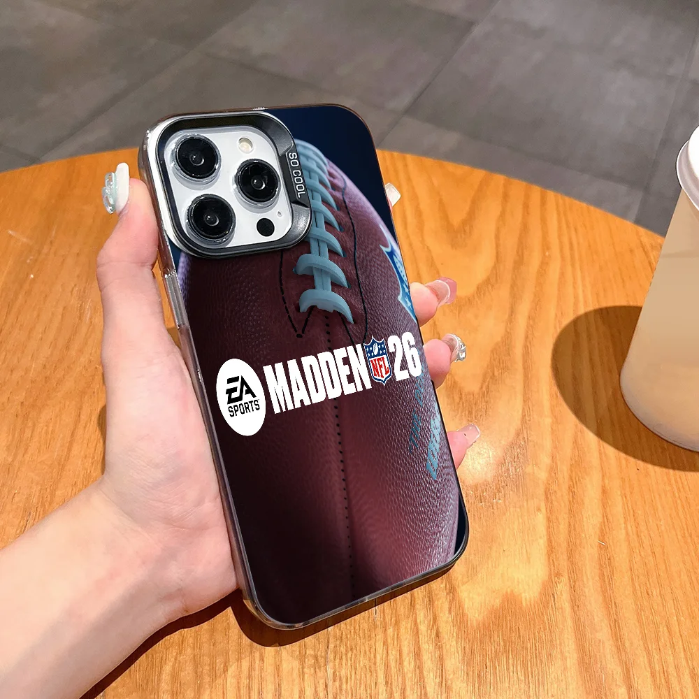 M-Madden N-NFL 26 Video Game Phone Case FUNDA for iPhone 12 11 13 14 15 16 Max Pro Plus Mini Silver lMDaser Color Cover