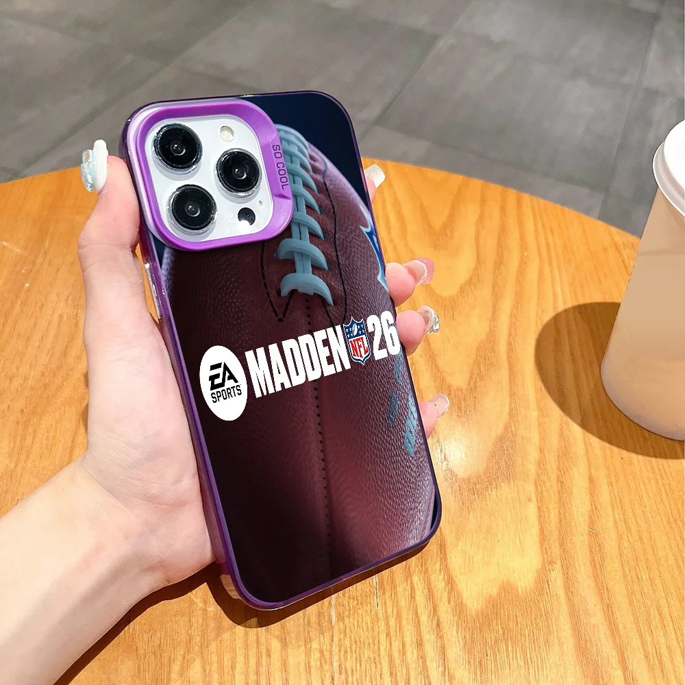 M-Madden N-NFL 26 Video Game Phone Case FUNDA for iPhone 12 11 13 14 15 16 Max Pro Plus Mini Silver lMDaser Color Cover